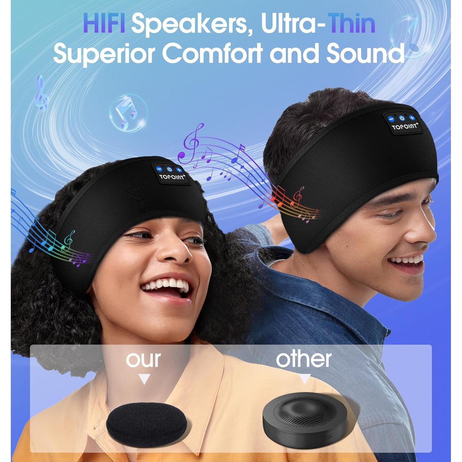 Auriculares Bluetooth TOPOINT 5.4 para dormir y deporte