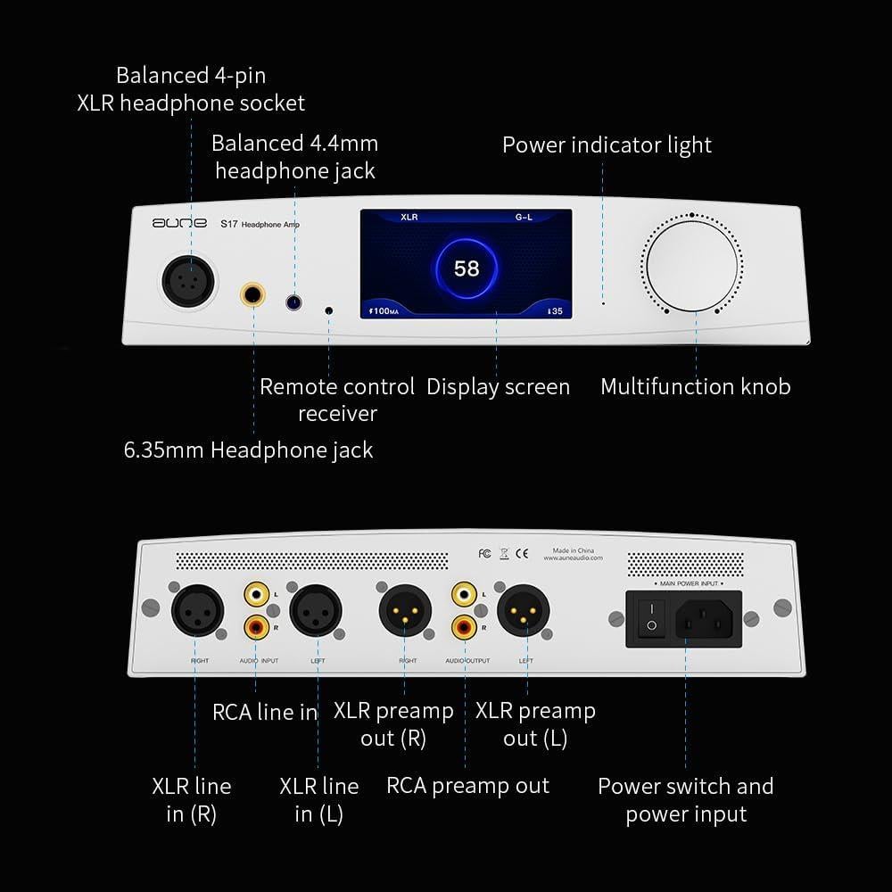 Amplificador de Auriculares Aune S17 Pro Clase A Plata 7.5W