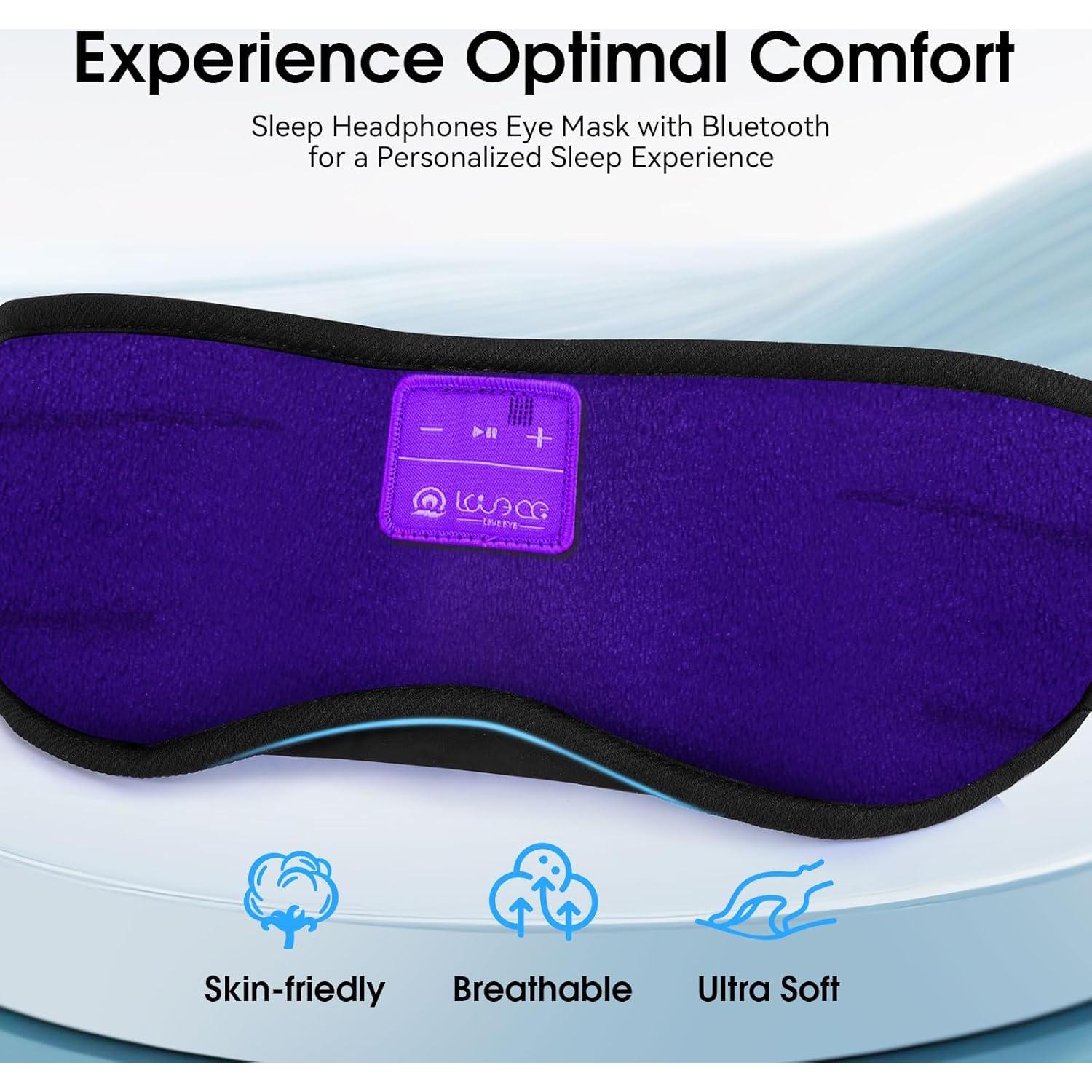 MÁS CARA Máscara de Sueño Bluetooth 5.4 con Altavoces HD