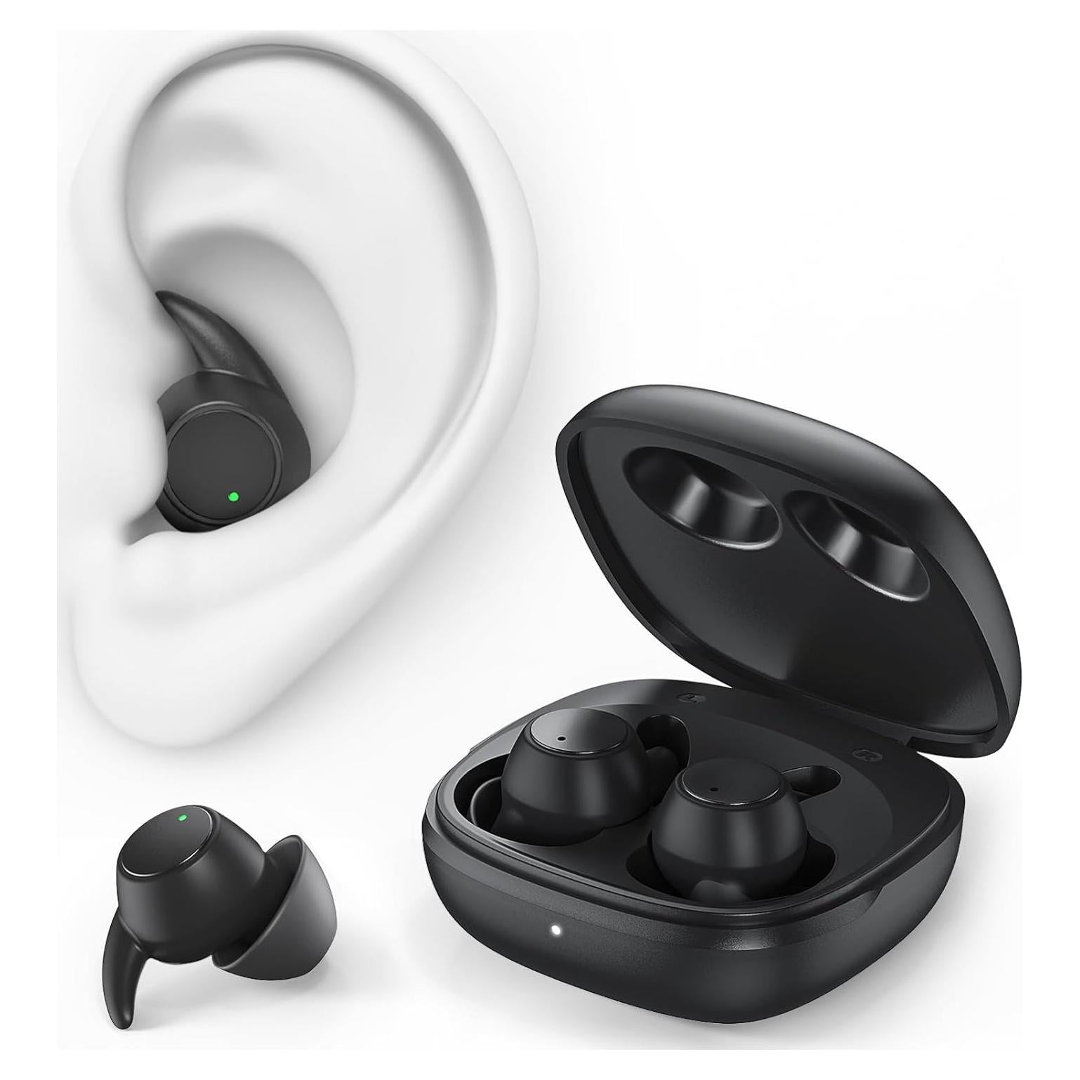 2.0 Sleep Headphones, Noise Blocking Sleep Earbuds, High Fidelity Invisible Ear Plugs-Hearing Protection, Mini Design for Side Sleepers，BT5.4 (Black)
