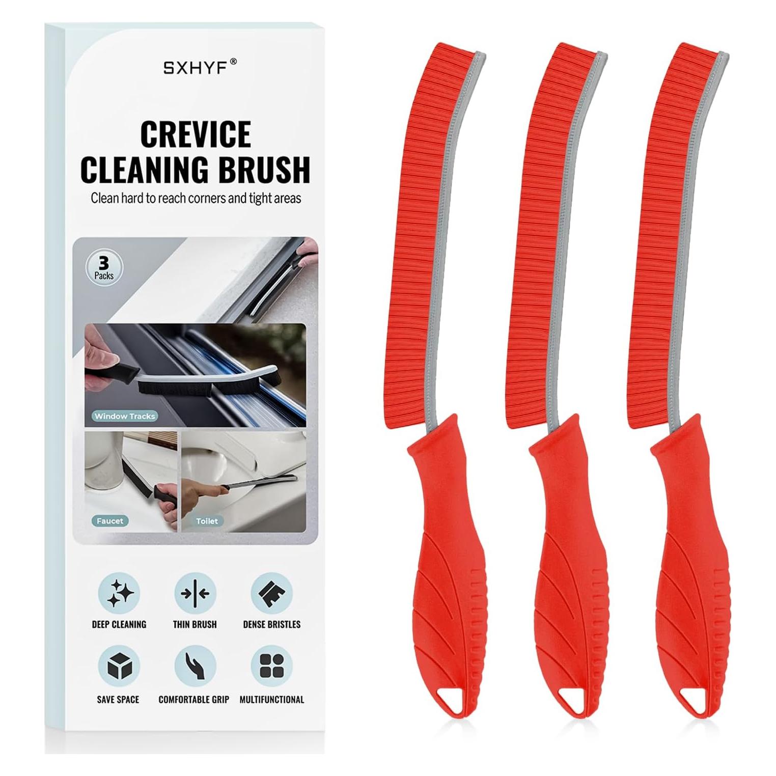 Cepillo de limpieza SXhyf - Ranuras, cerdas duras, 3 piezas