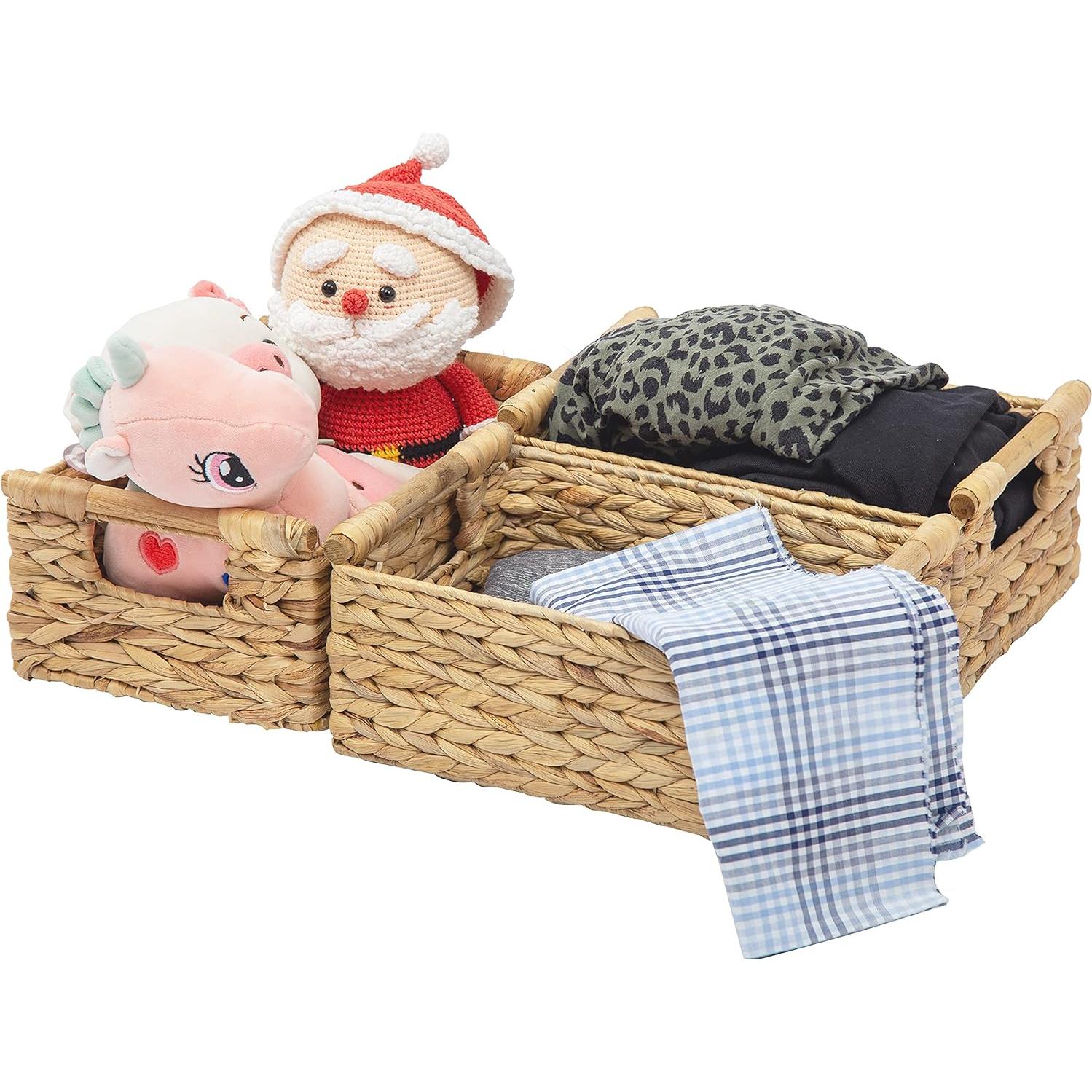 Canasta Pequeña de Mimbre VATIMA 29.5x20.6x12.4 cm - Almacenamiento Natural