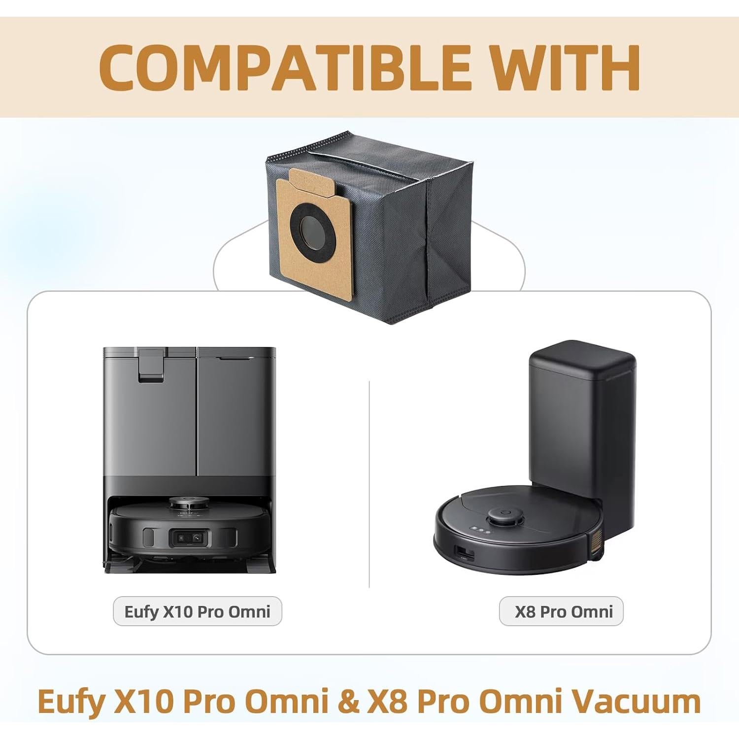 Paquete de 5 Bolsas de Polvo JAYOBGO para Eufy X10 Pro y X8 Pro