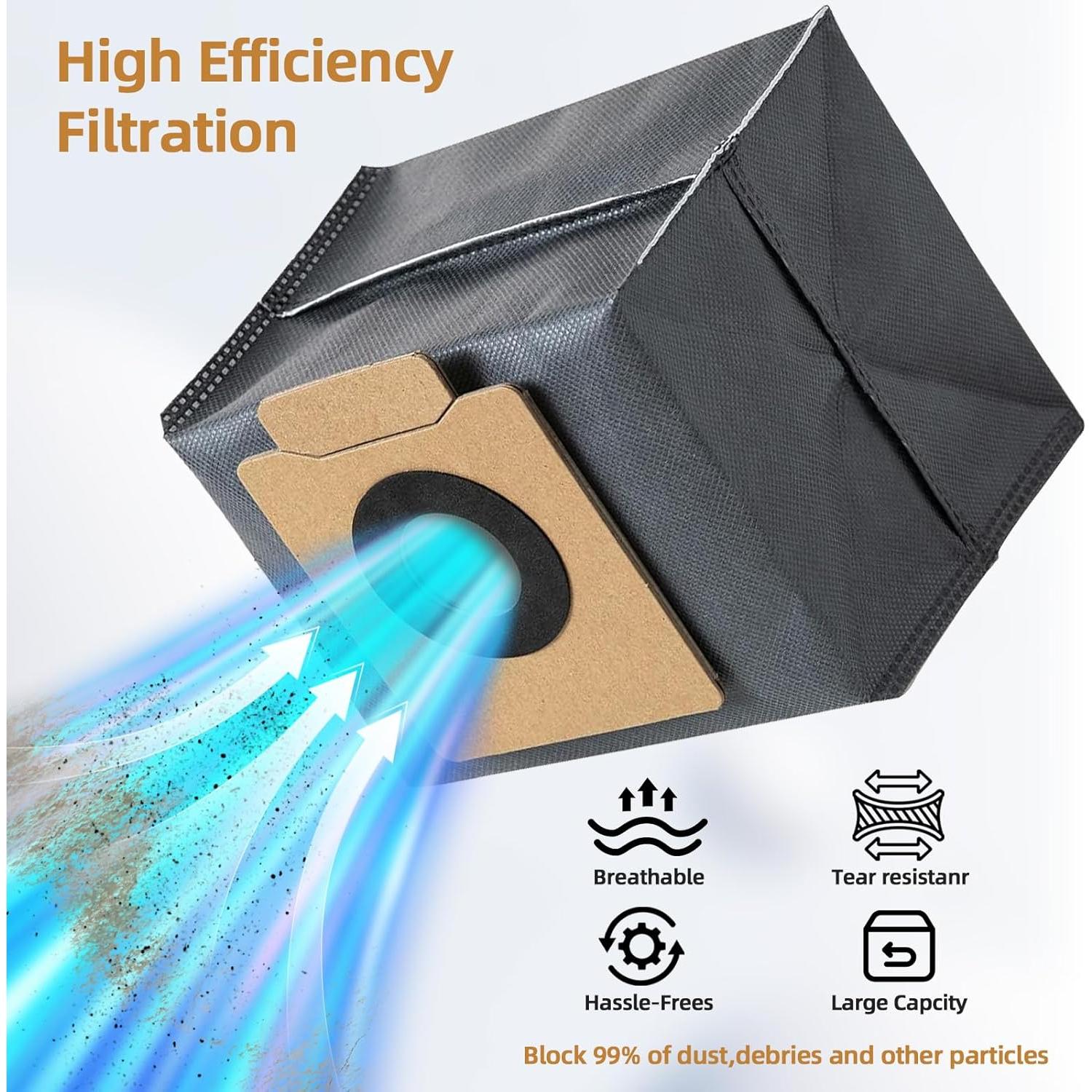 Paquete de 5 Bolsas de Polvo JAYOBGO para Eufy X10 Pro y X8 Pro