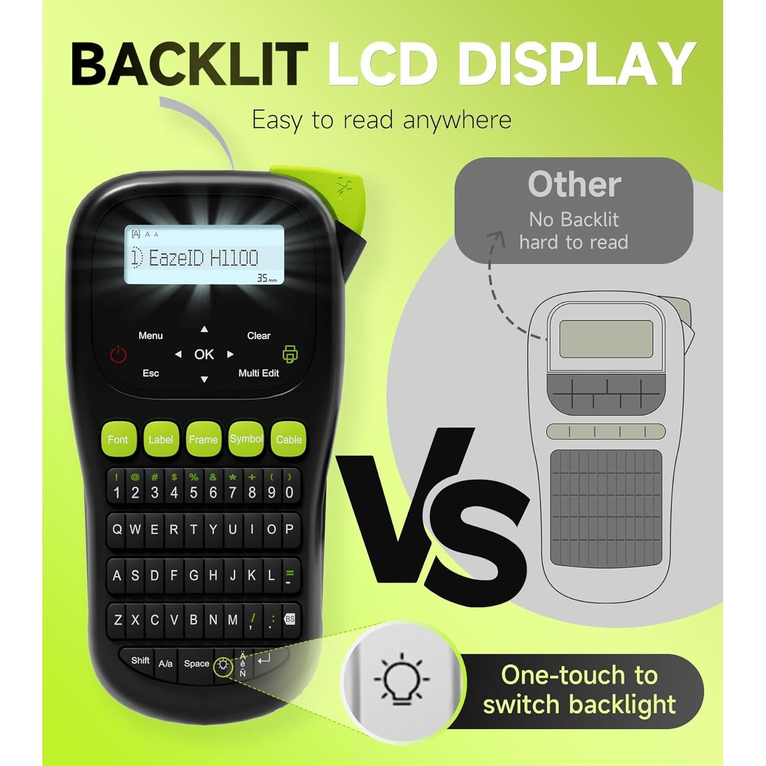 Etiquetadora Portátil EazeID H1100 Negra con Teclado QWERTY