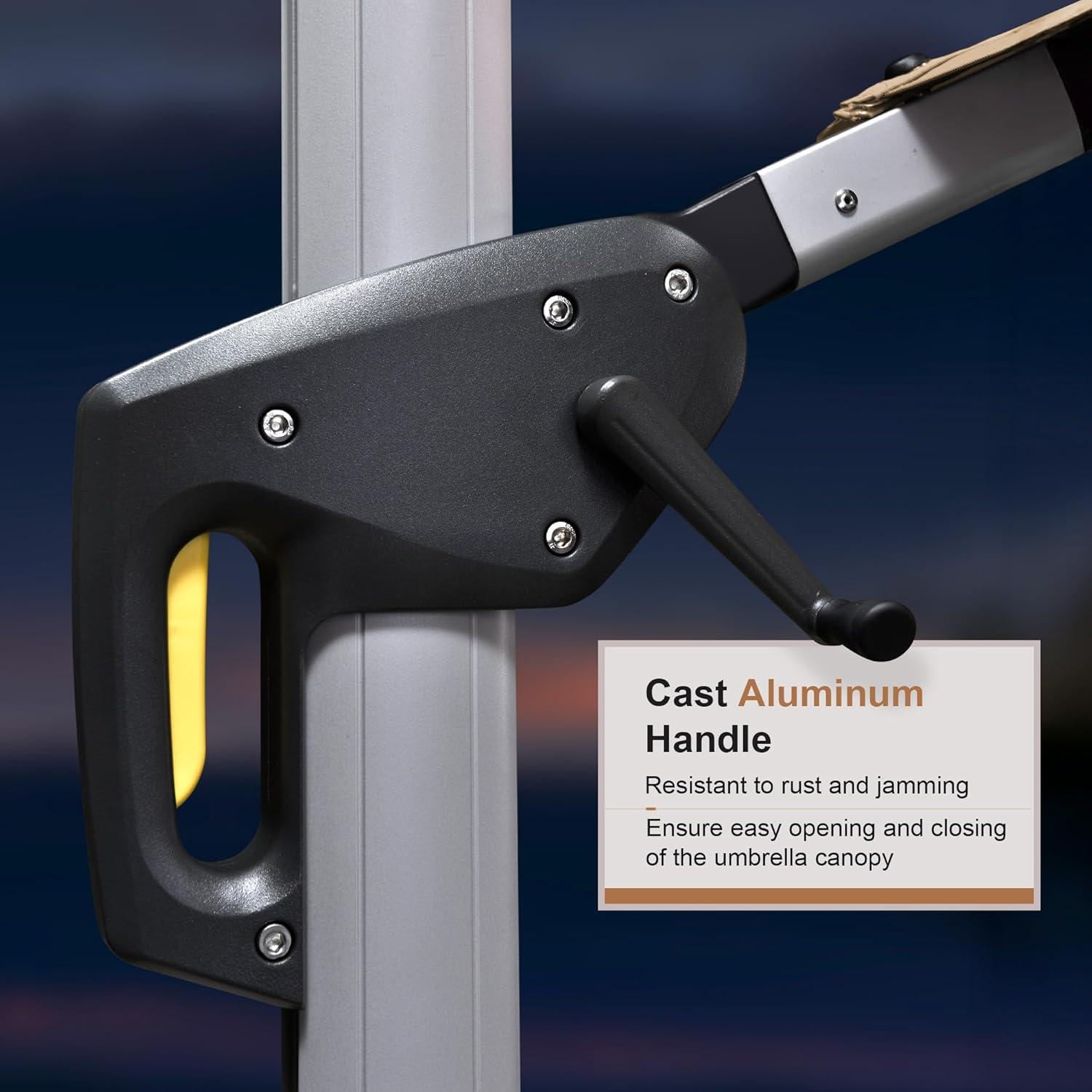 Sombrilla Colgante Beige PURPLE LEAF 2.74m x 3.66m Doble Techo