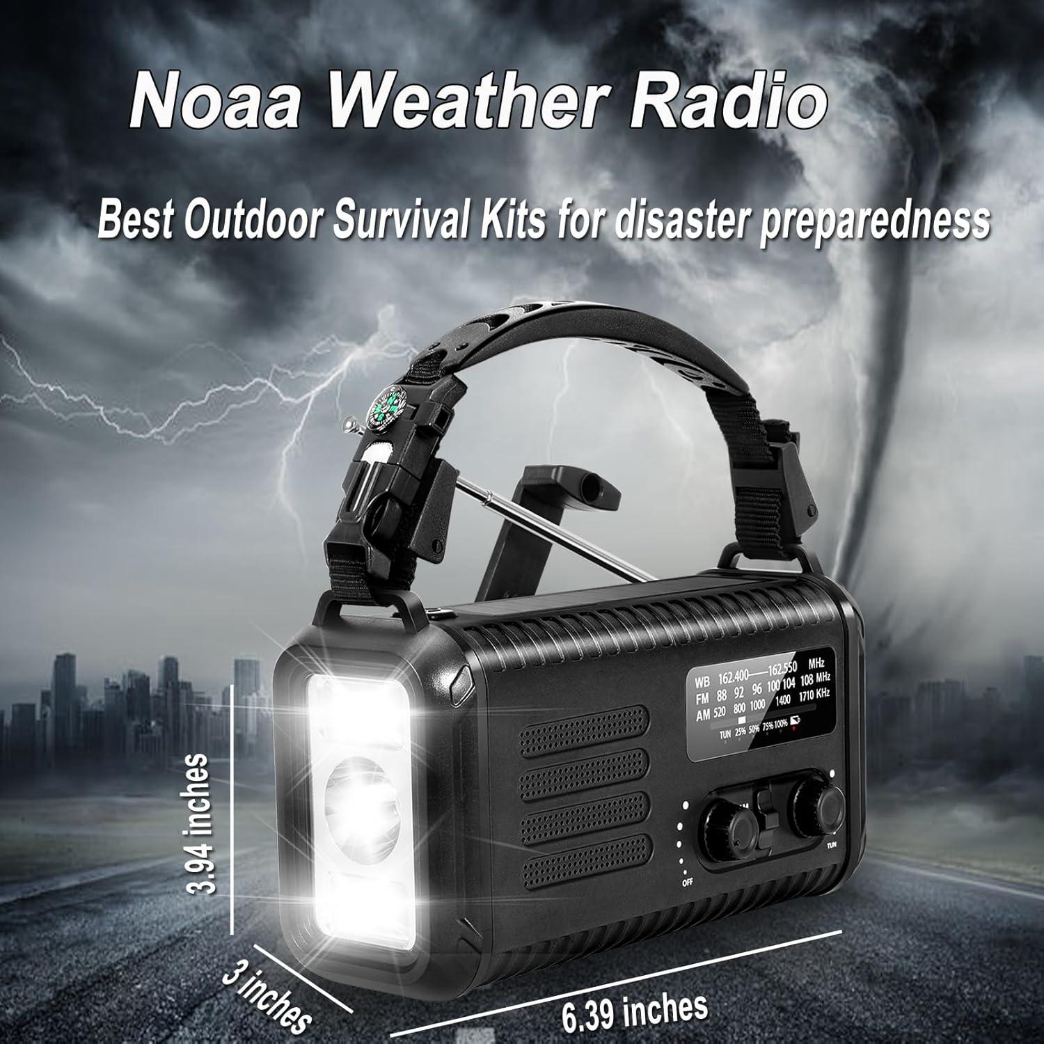 Radio de Manivela de Emergencia iRonthunder NOAA 74000mWh