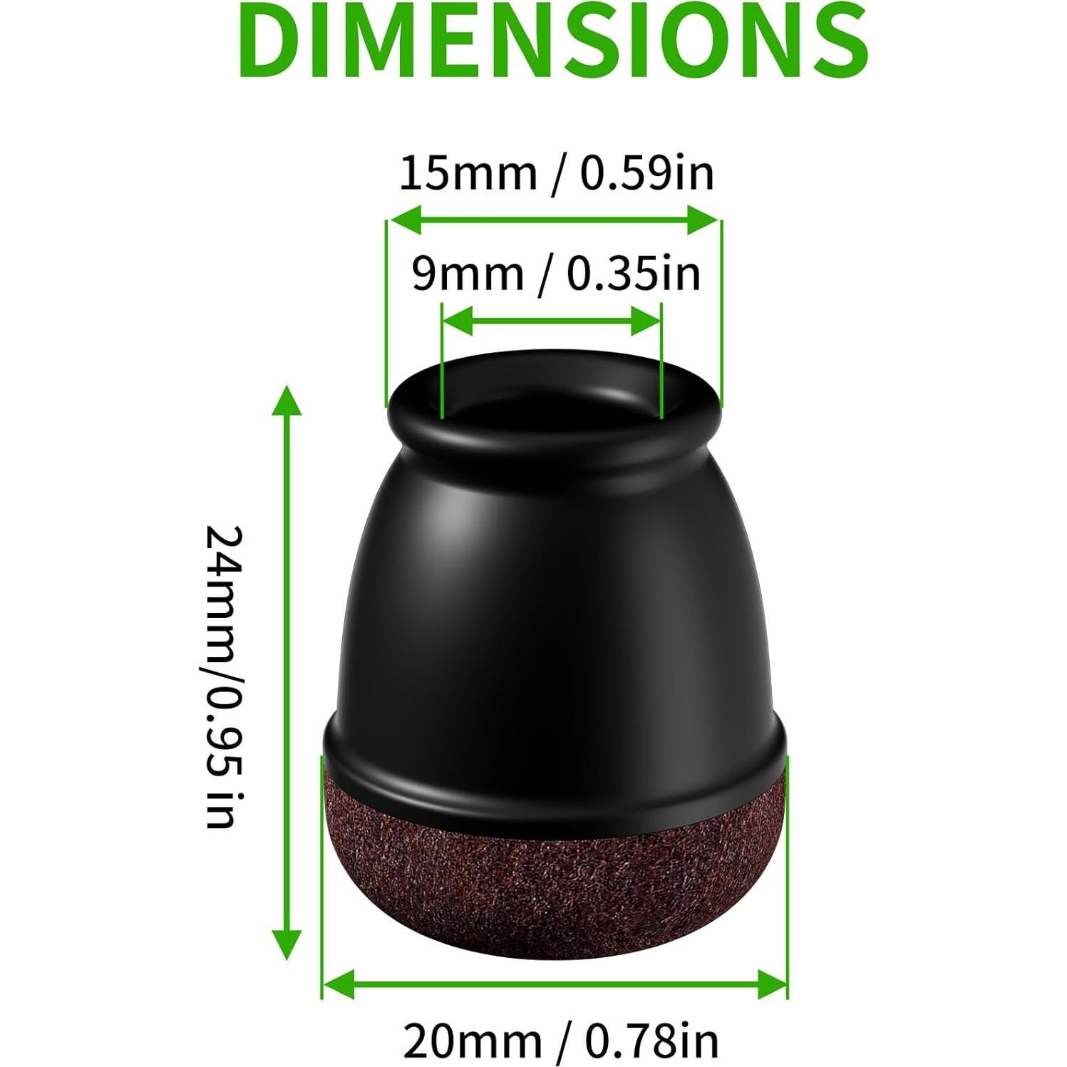 8 Protectores de Suelo para Patas de Sillas GAGUIUP - Negro