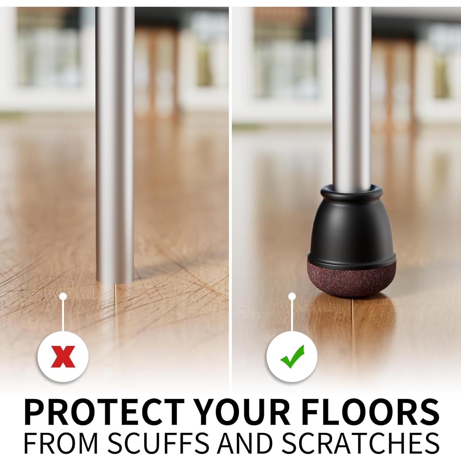 8 Protectores de Suelo para Patas de Sillas GAGUIUP - Negro