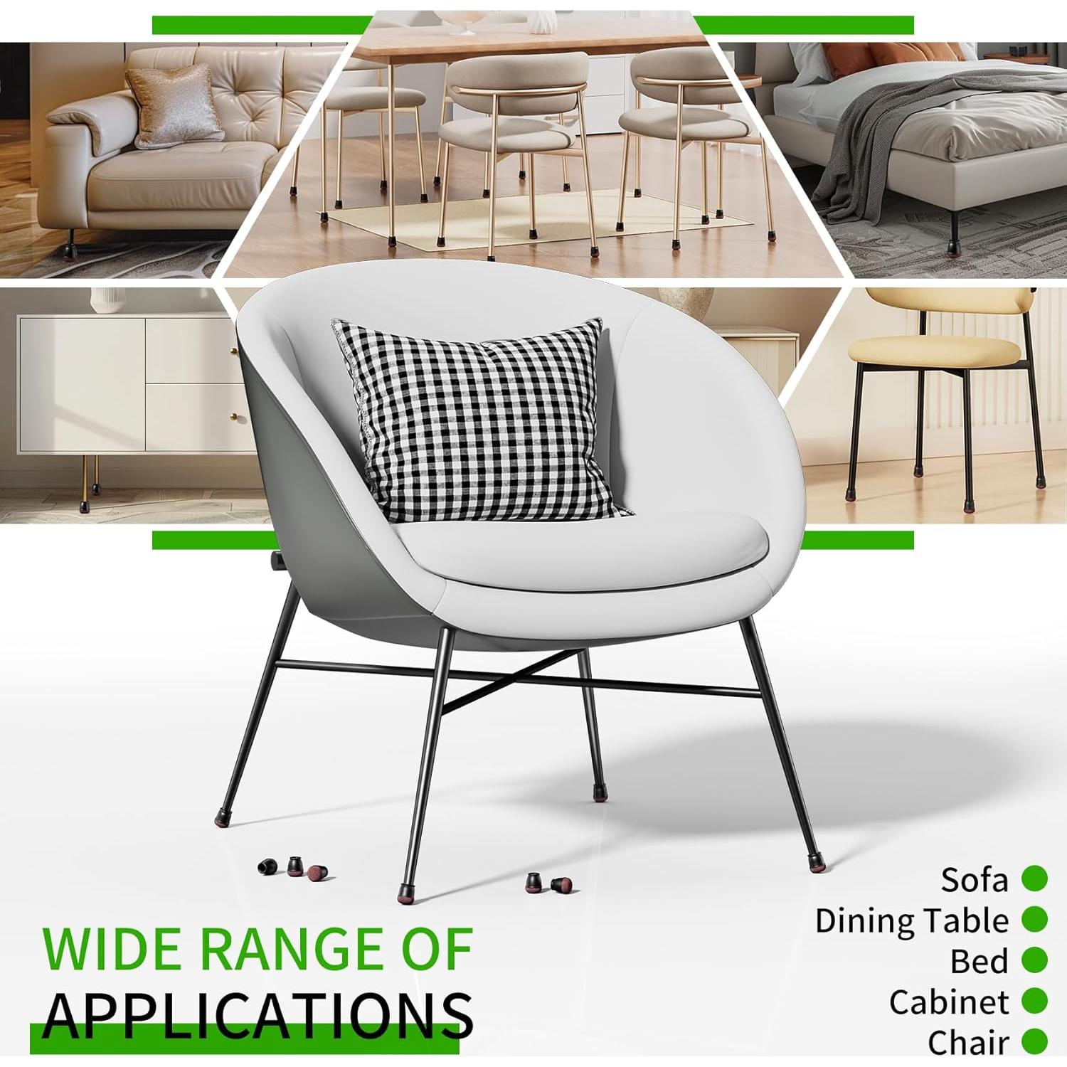 8 Protectores de Suelo para Patas de Sillas GAGUIUP - Negro