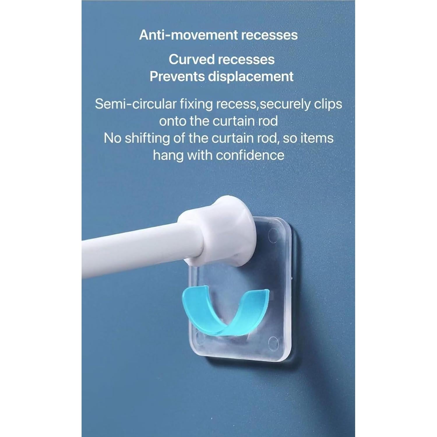 Soporte de Varilla de Ducha Adhesivo LADYMOON 4 Piezas Transparente