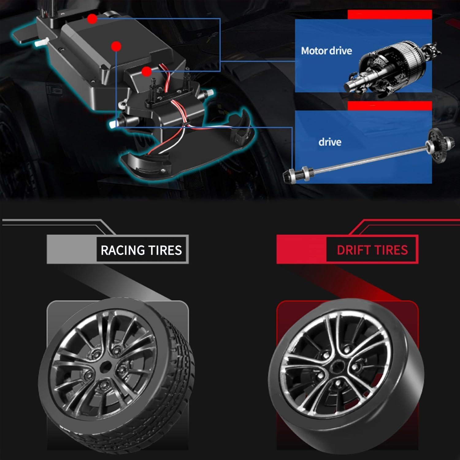 Coche RC GoolRC 1:16 4WD 40KM/H Drift y Carreras Negro
