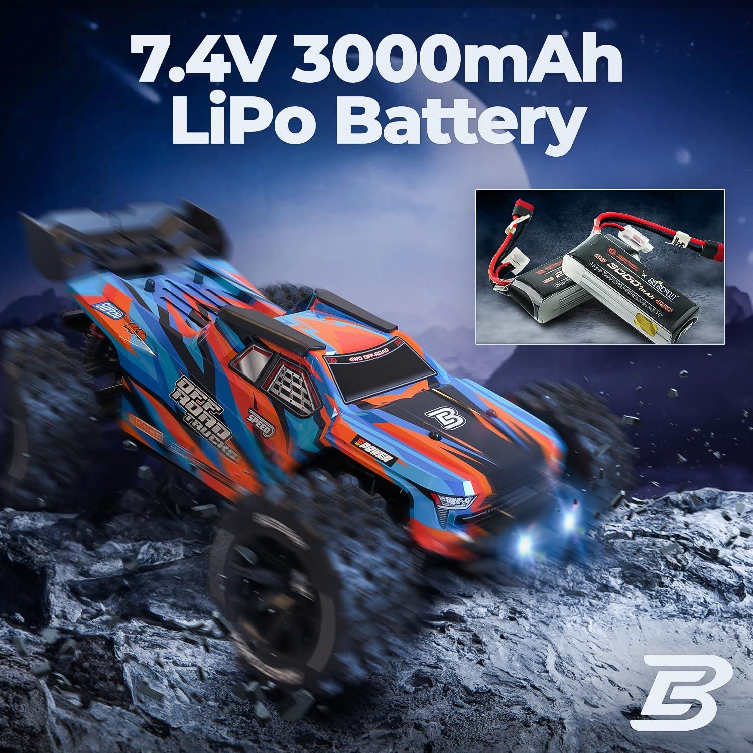 Coche RC BEZGAR HP141 4x4 Todo Terreno 55 km/h Naranja