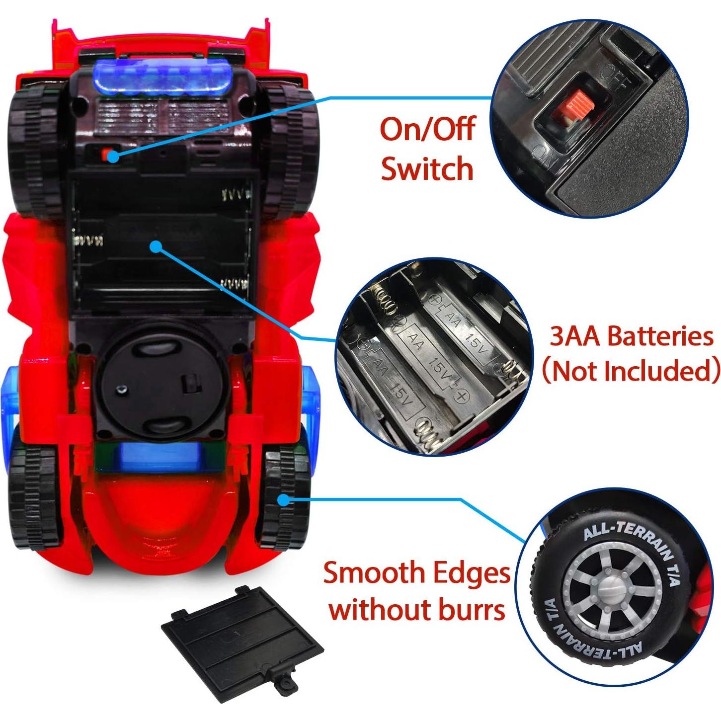 Coche Dinosaurio Transformador AMENON LED 20cm para Niños