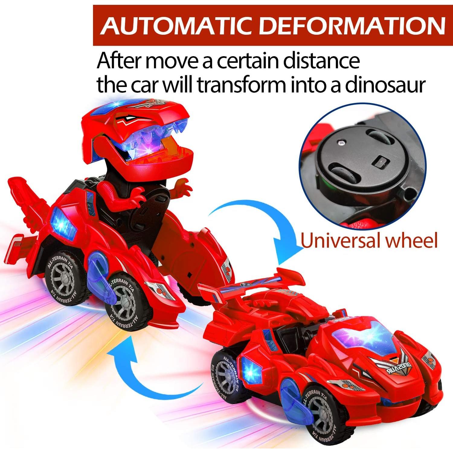 Coche Dinosaurio Transformador AMENON LED 20cm para Niños