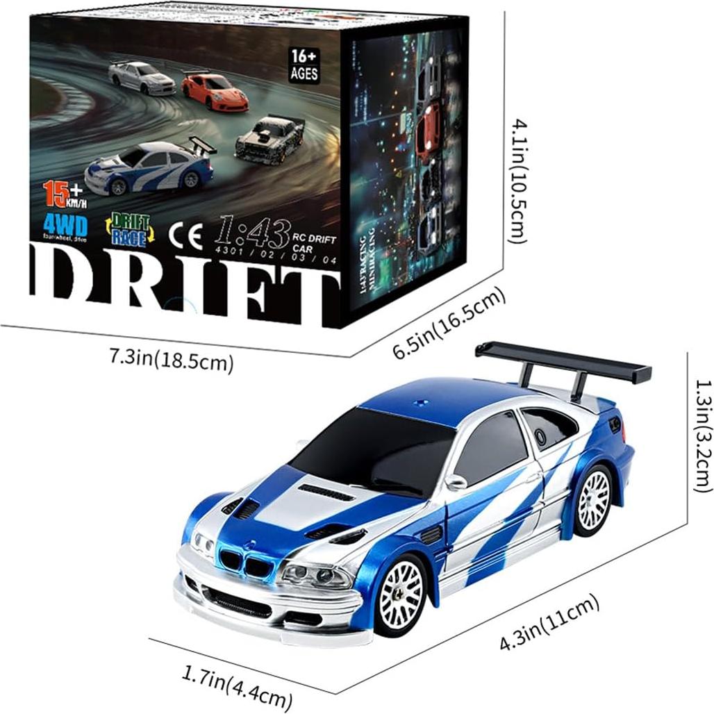 Coche Drift RC OYDL 1:43 15KM/H 4WD Mini Racing con Luces