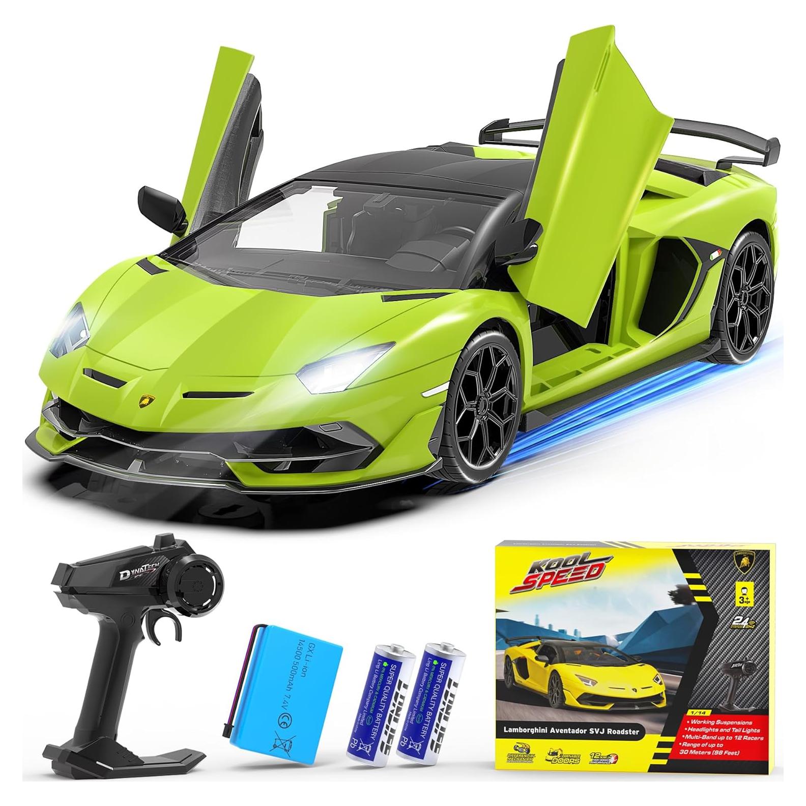 Coche RC Lamborghini Verde 1:14 7.4V 500mAh 15km/h