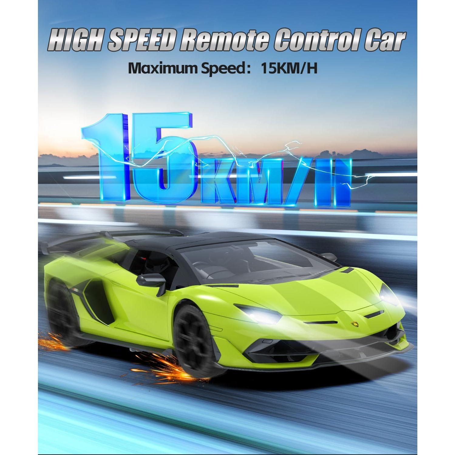 Coche RC Lamborghini Verde 1:14 7.4V 500mAh 15km/h