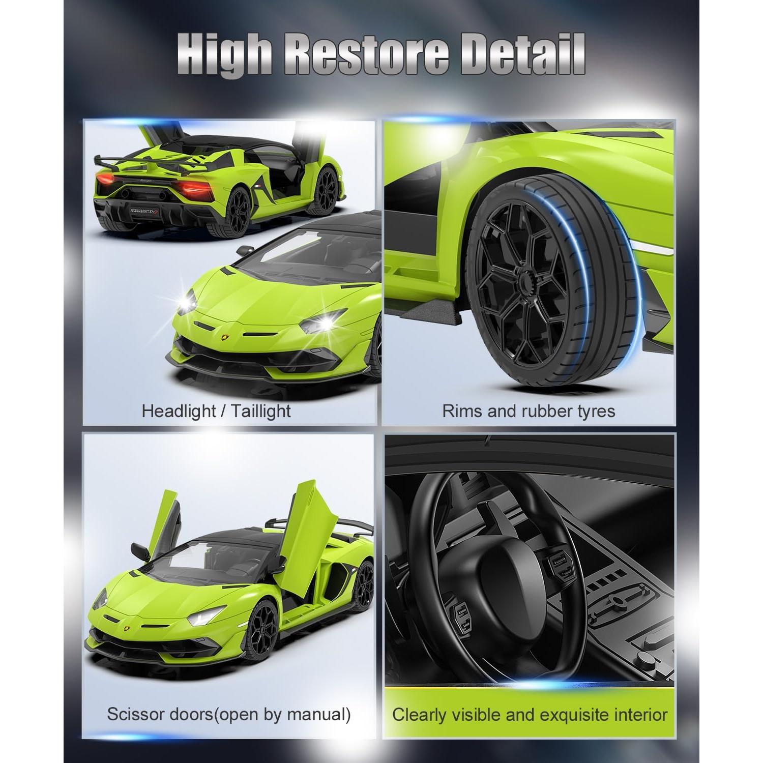 Coche RC Lamborghini Verde 1:14 7.4V 500mAh 15km/h