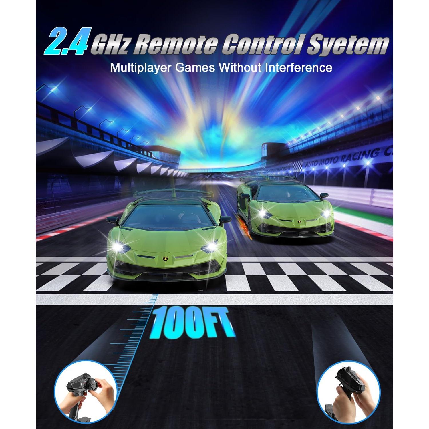 Coche RC Lamborghini Verde 1:14 7.4V 500mAh 15km/h