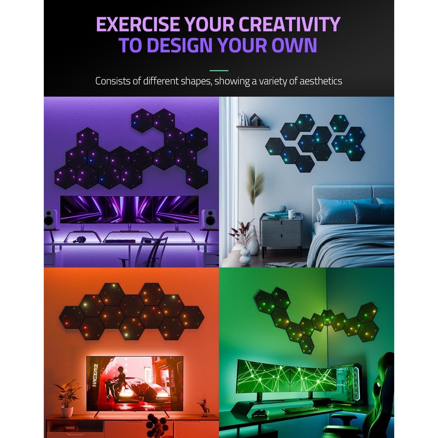 Paneles Acústicos Hexagonales ZenSonic - 12 Piezas 30.48x25.4cm