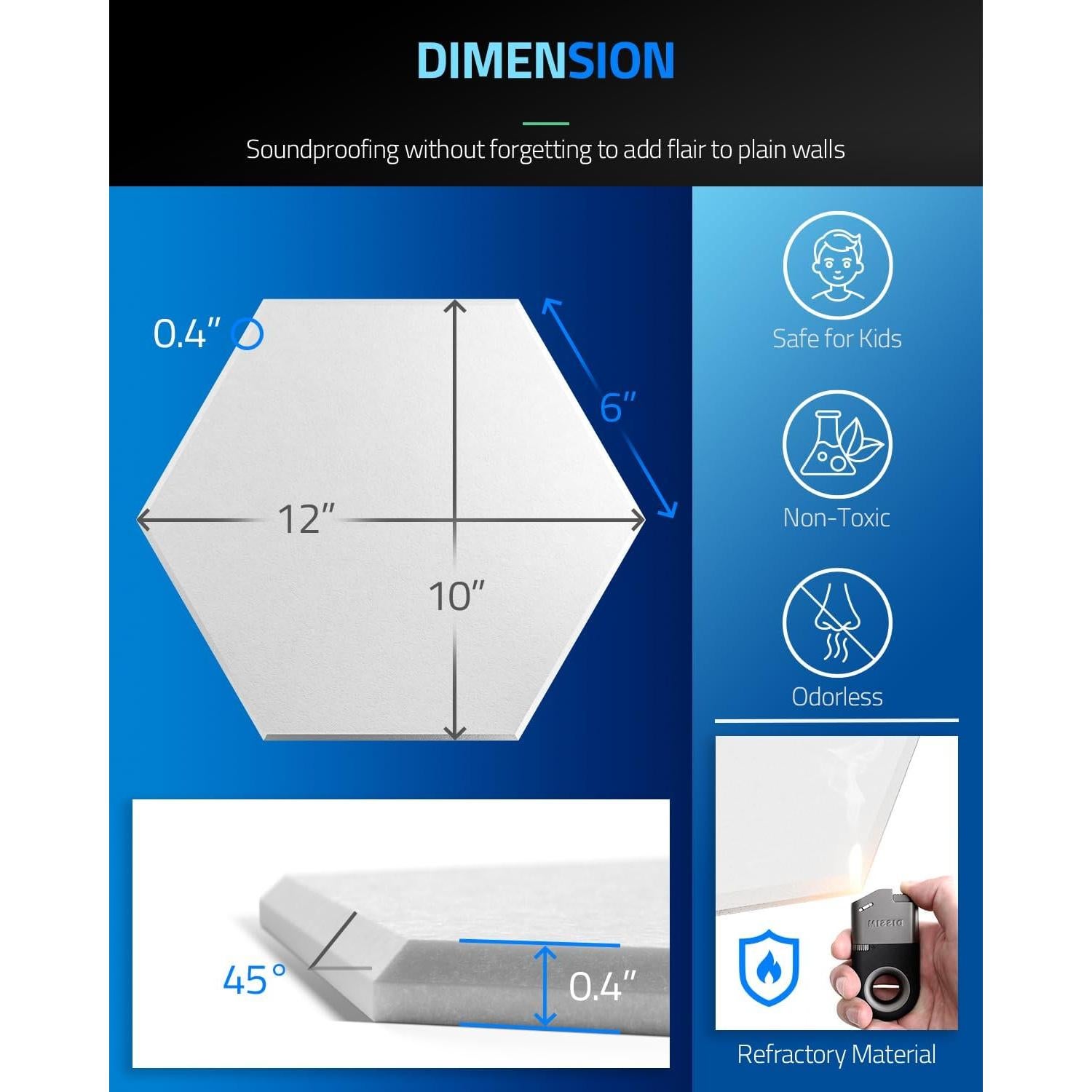 Paneles Acústicos Autoadhesivos ZenSonic 12 Piezas 30.48x25.4cm