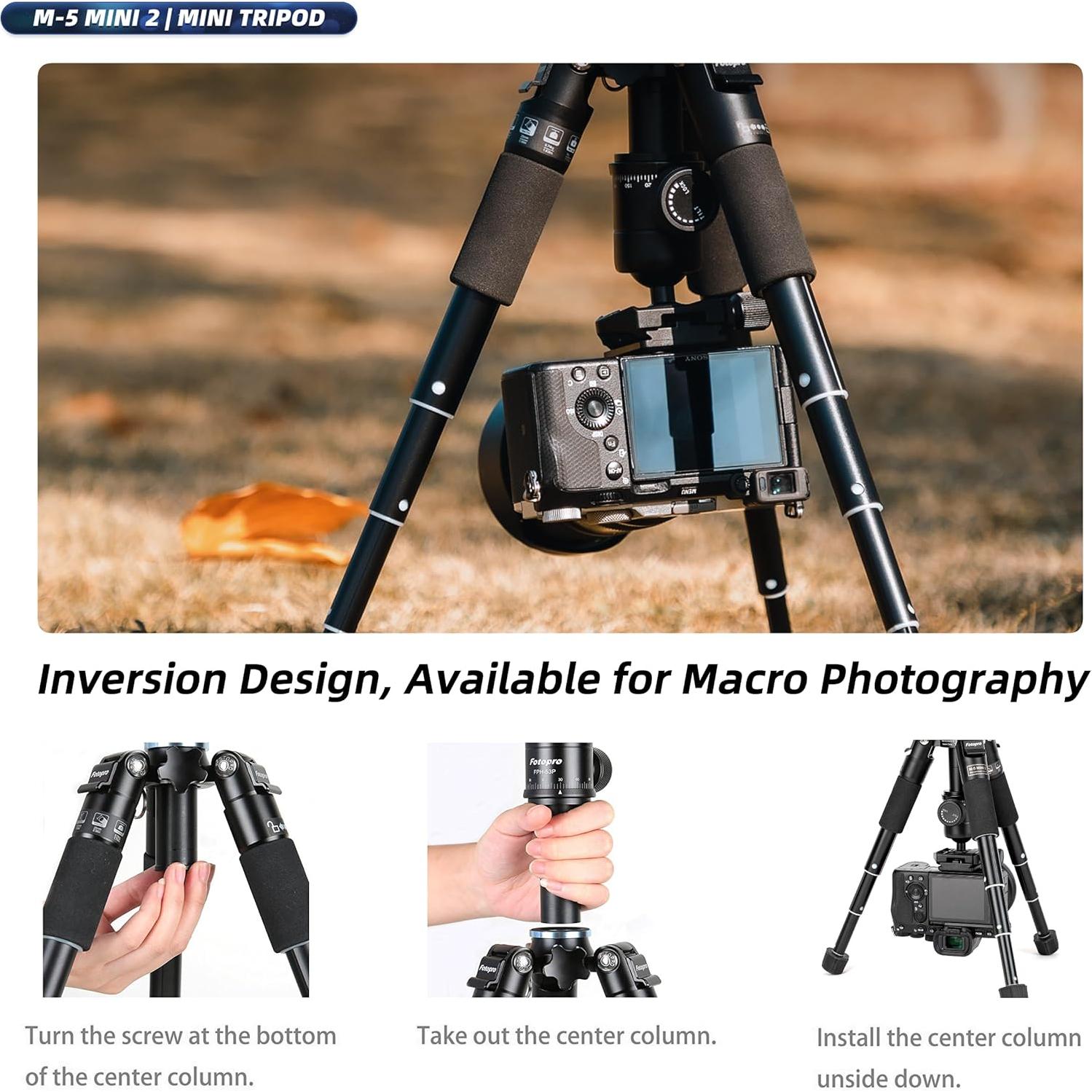 Mini Trípode Fotopro FY-810 Plegable 140 CM Negro