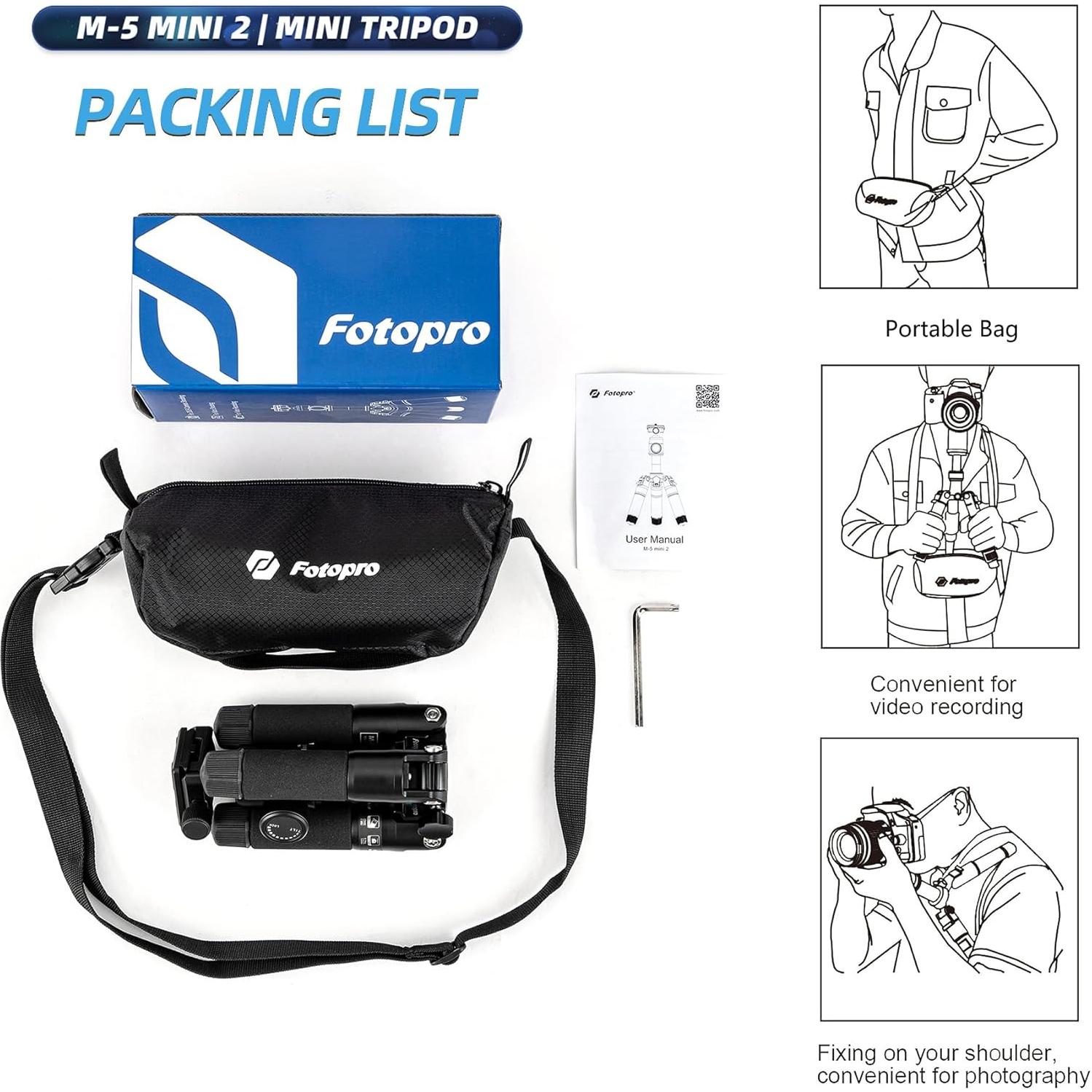 Mini Trípode Fotopro FY-810 Plegable 140 CM Negro