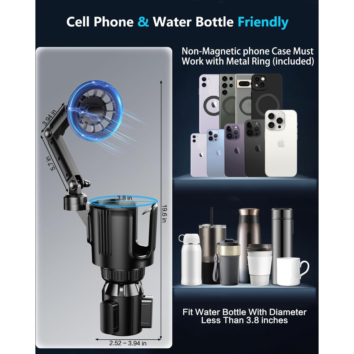 Soporte Magnético para Teléfono en Taza Easkkty - Ajustable 360°