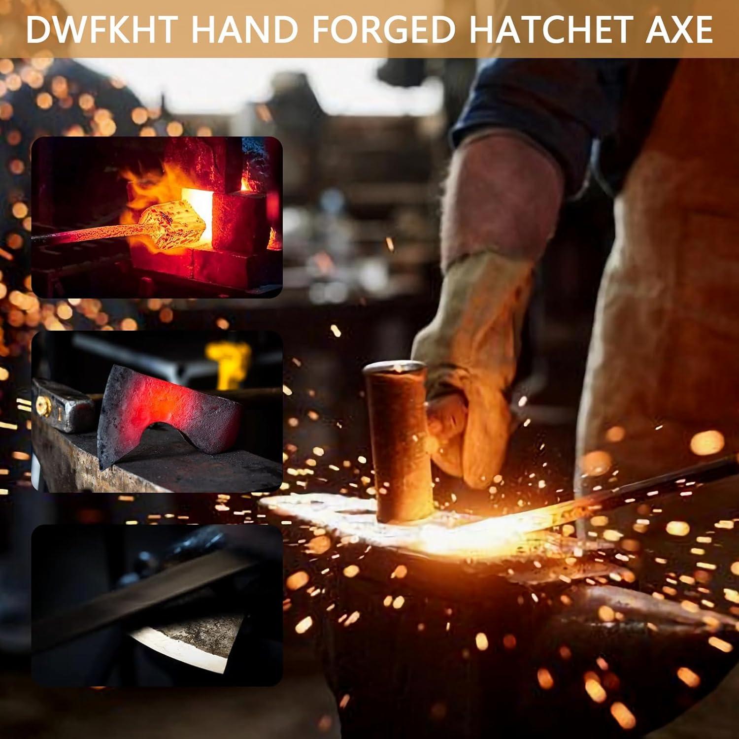 Hacha de Camping DWFKHT 14.3" (36.3 cm) Forjada a Mano
