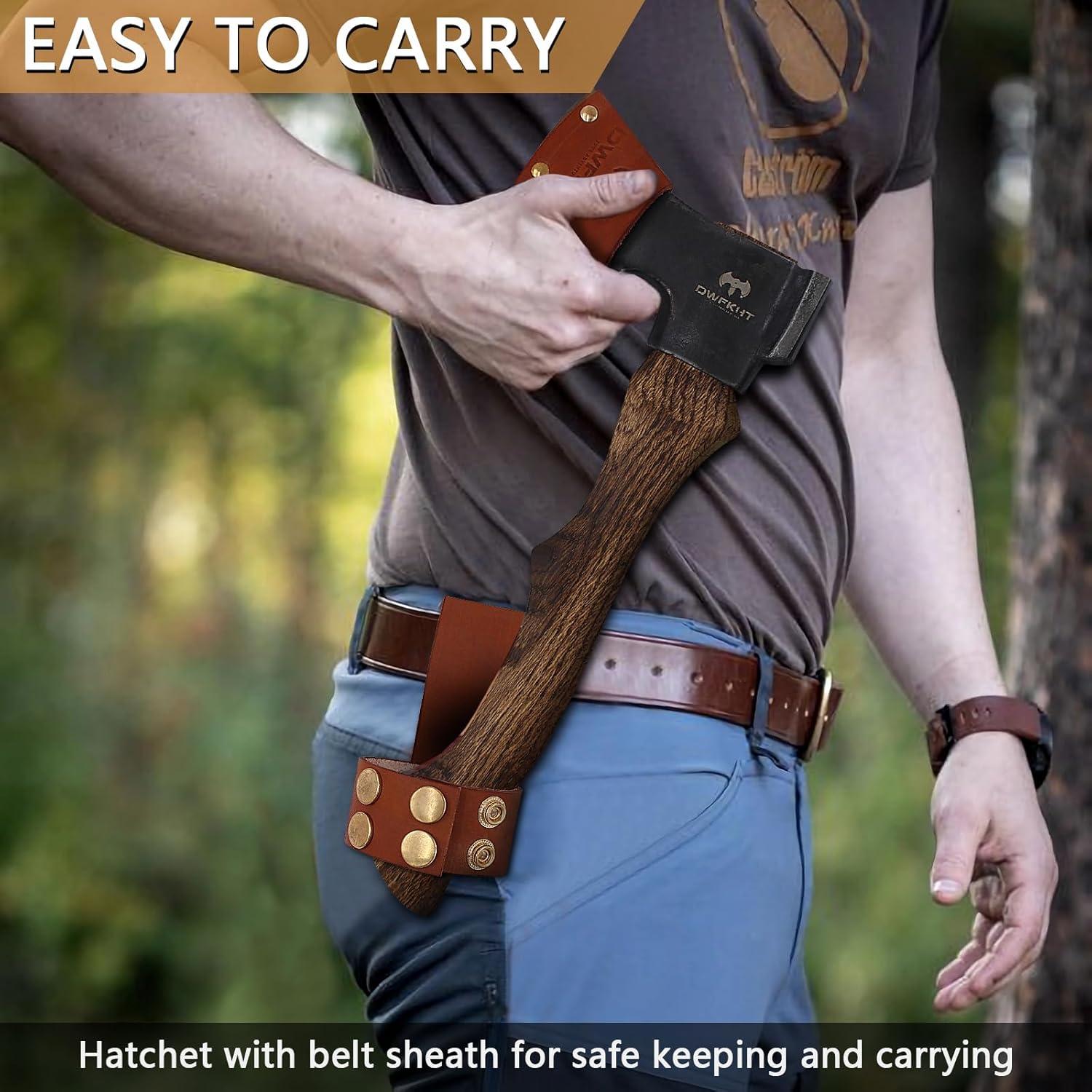 Hacha de Camping DWFKHT 14.3" (36.3 cm) Forjada a Mano