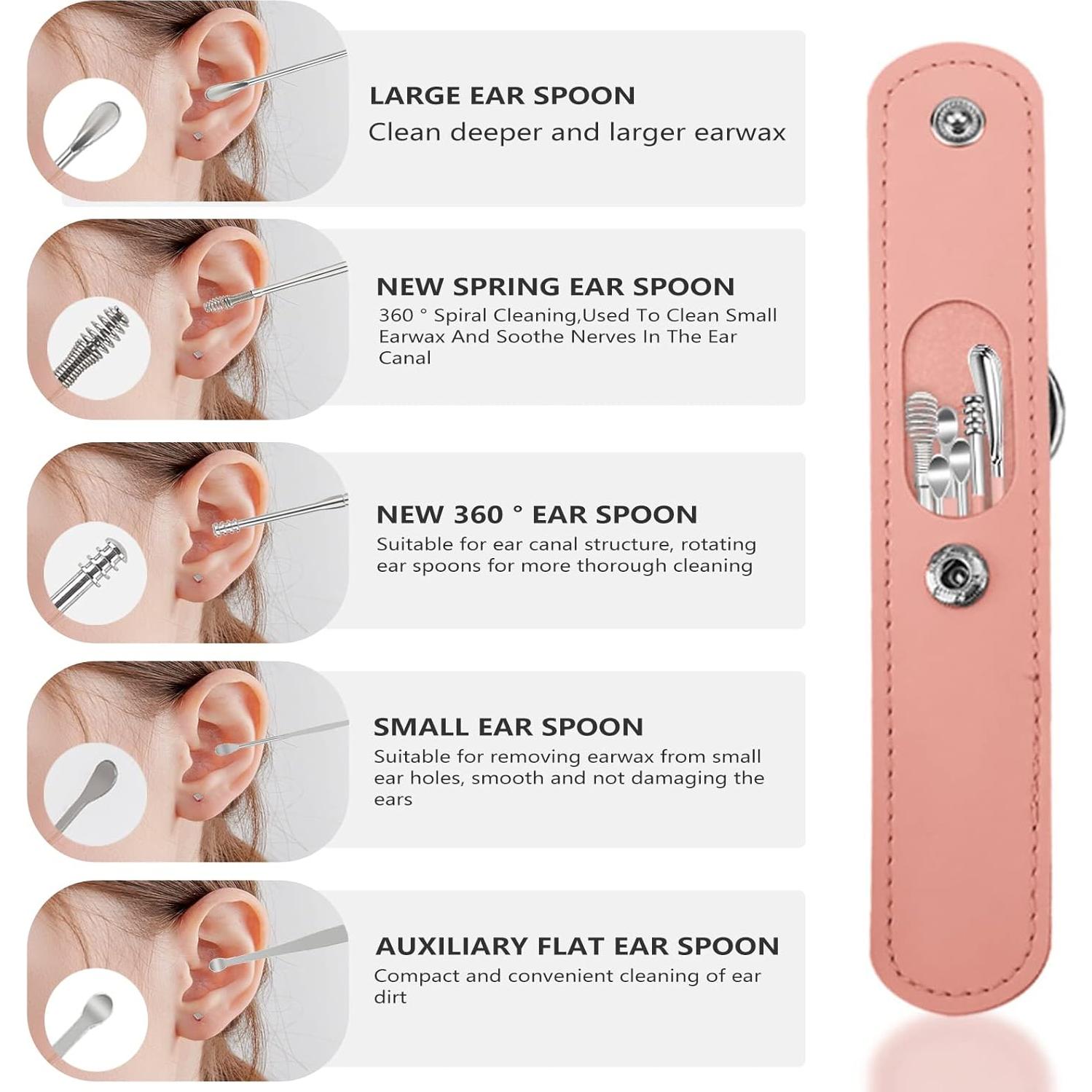 Kit Limpiador de Cera de Oído Mashaop con Estuche Portátil