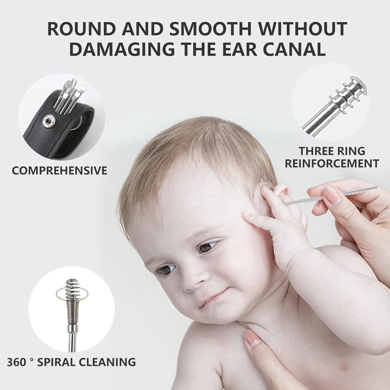 Kit Limpiador de Cera de Oído Mashaop con Estuche Portátil