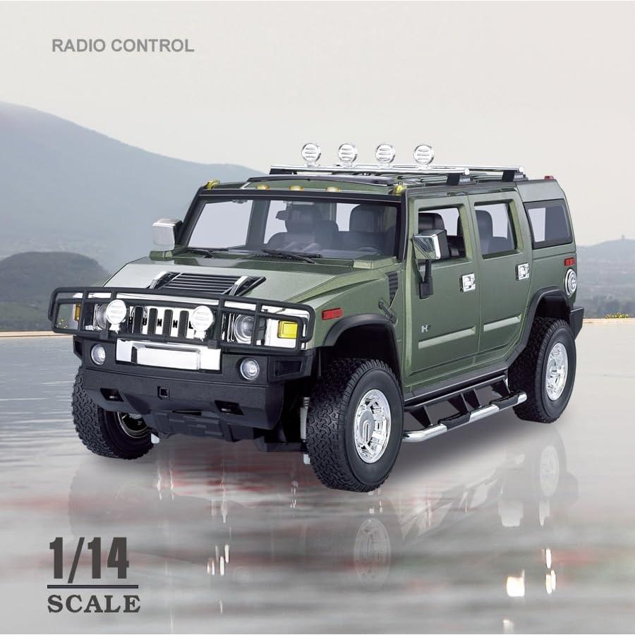 Jeep RC Vinie Hummer H2 1:14 Verde Militar con LED