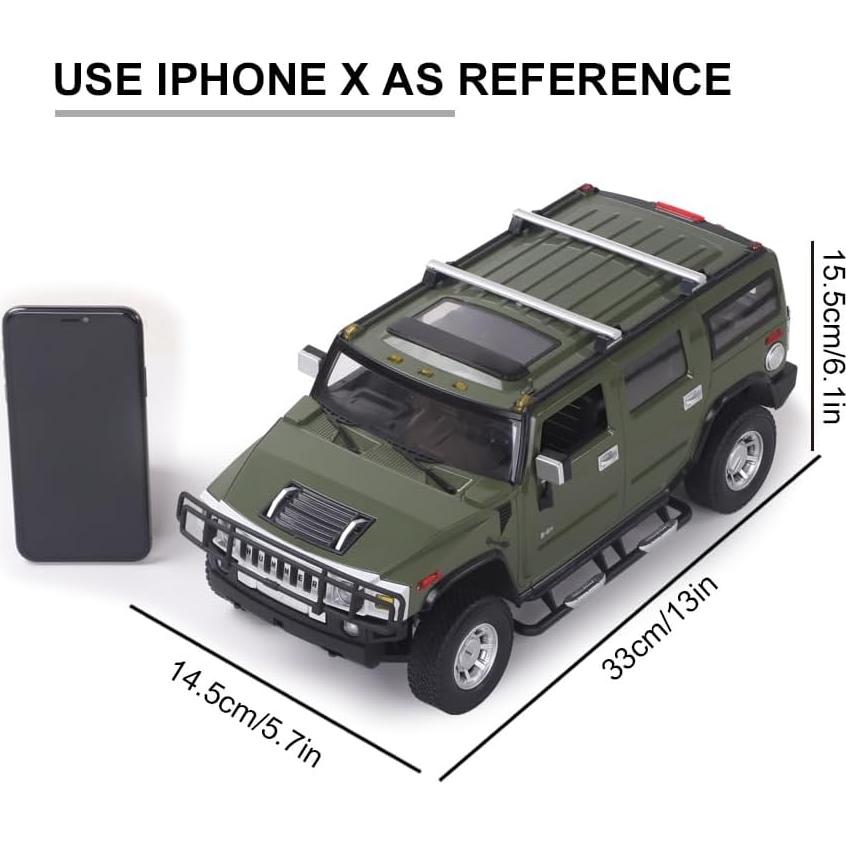 Jeep RC Vinie Hummer H2 1:14 Verde Militar con LED