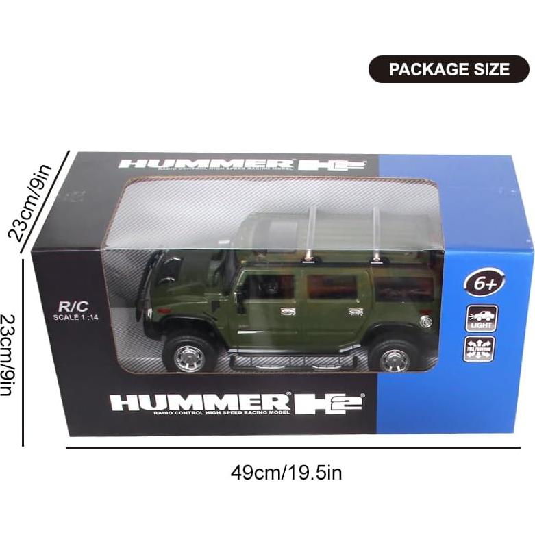 Jeep RC Vinie Hummer H2 1:14 Verde Militar con LED