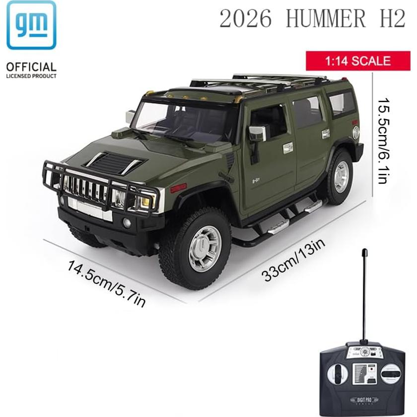 Jeep RC Vinie Hummer H2 1:14 Verde Militar con LED