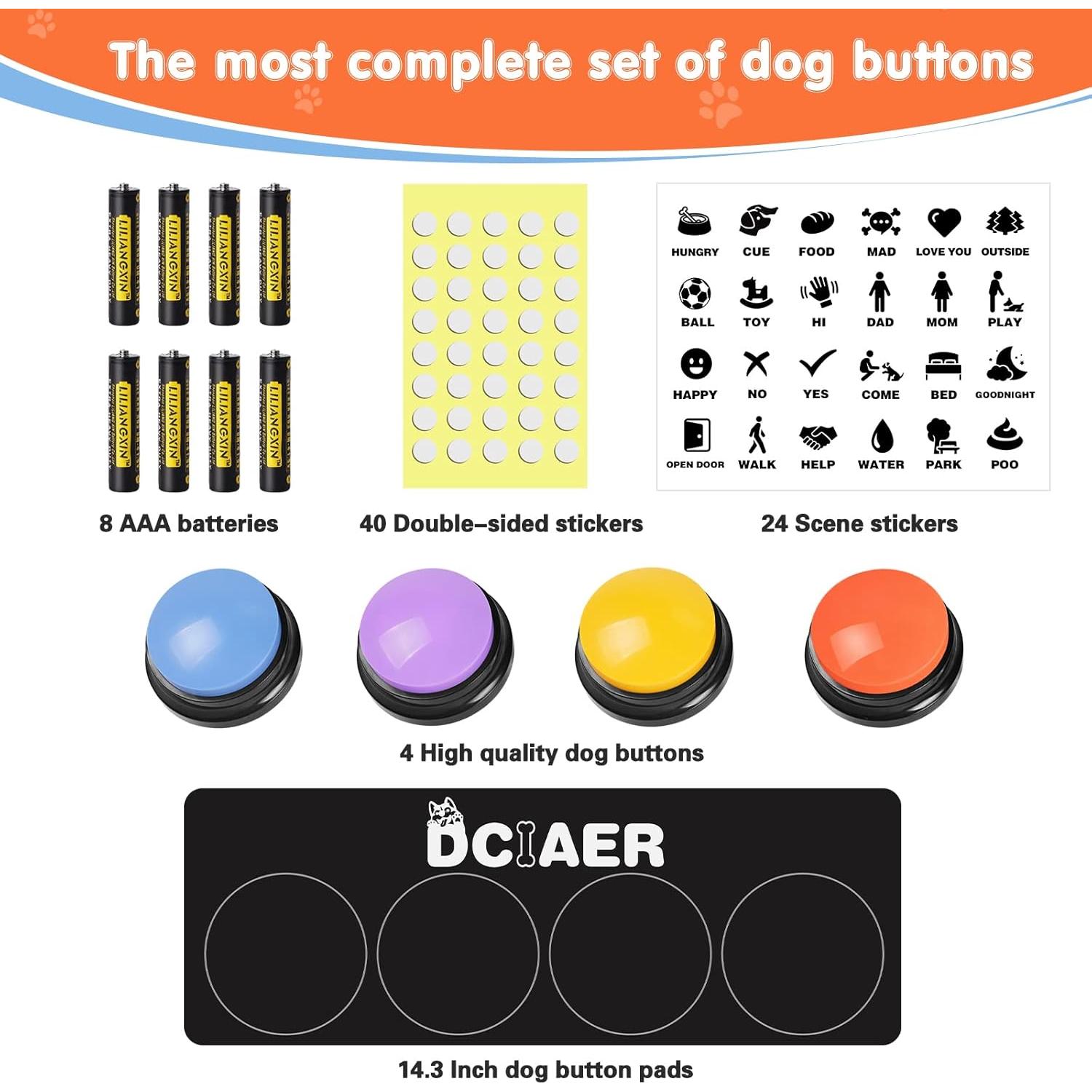 Botones Hablantes para Perros DCIAER - 4 Botones Grabables