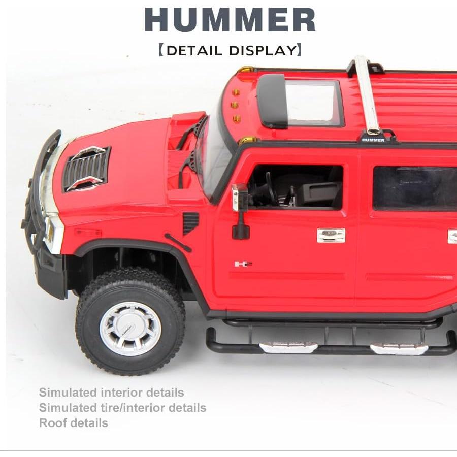 Jeep RC Vinie Hummer H2 1:14 con Luces LED Rojo