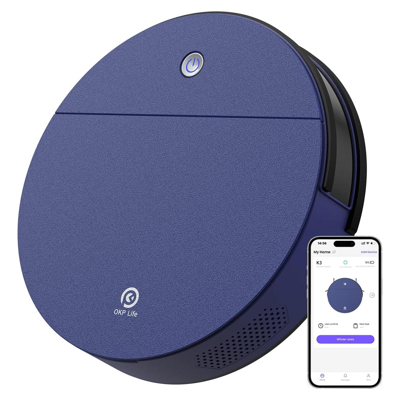 Aspiradora Robot OKP K3 Autocargable 2000Pa Control por Voz