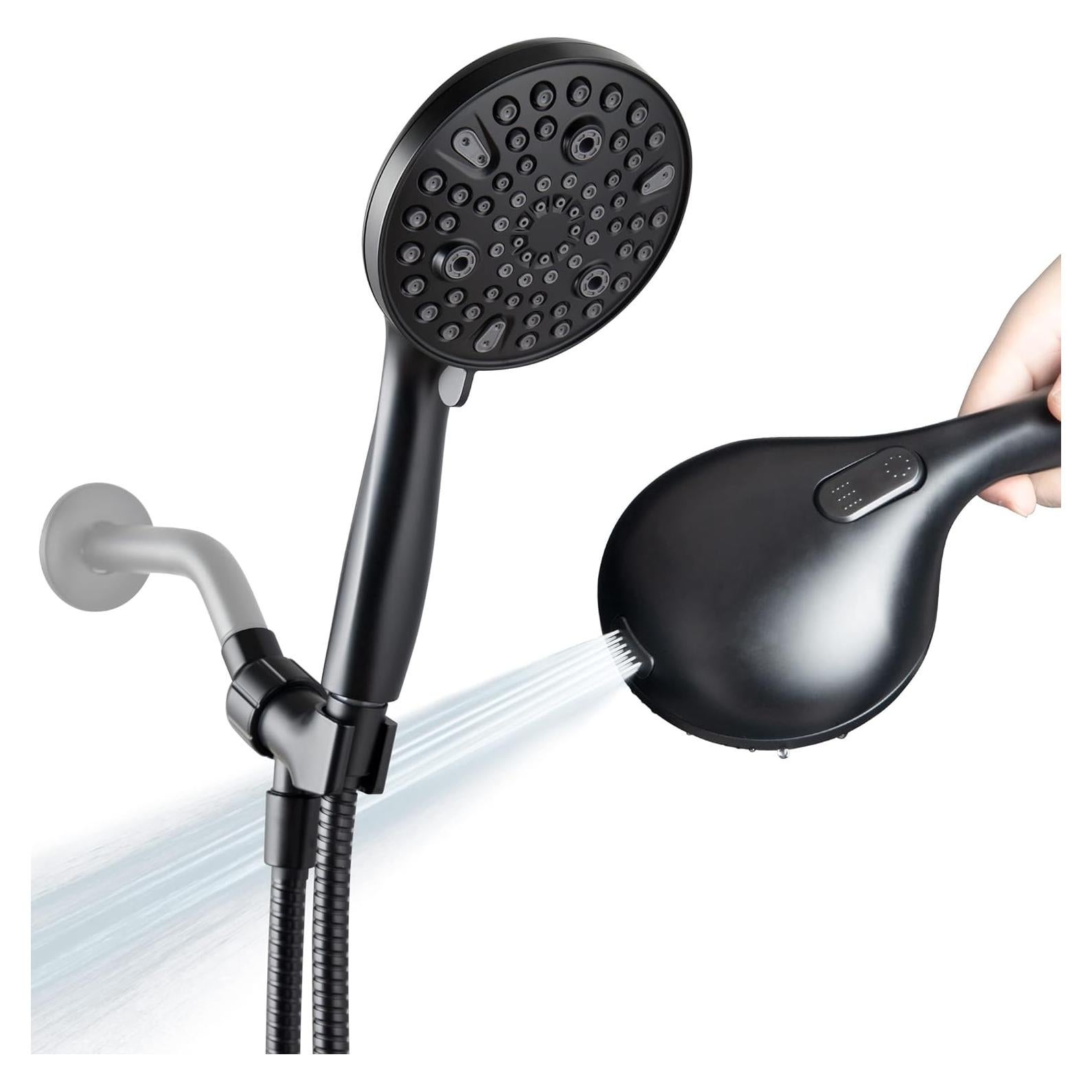 Cabezal de Ducha de Mano Egretshower Negro 10 Modos 1.75 GPM