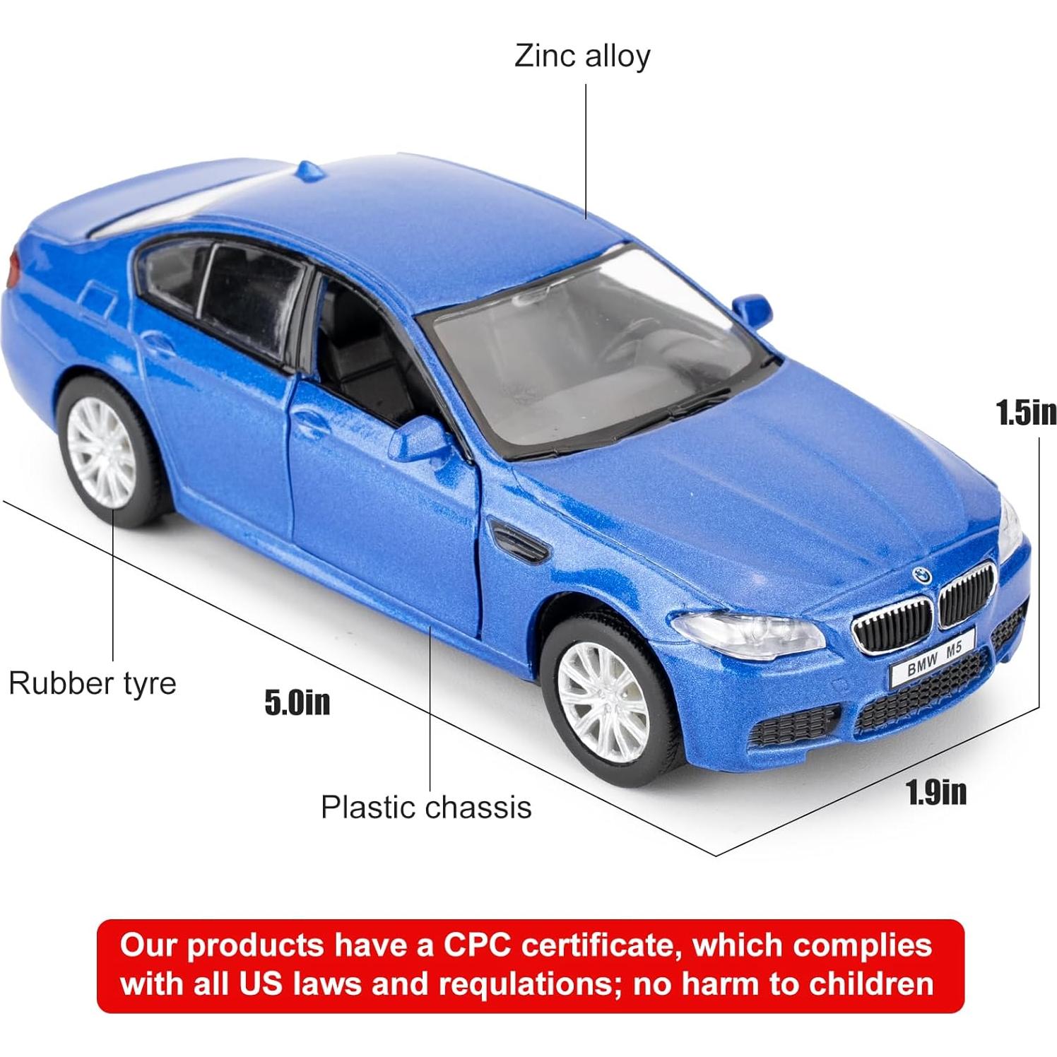 Coche Diecast BMW M5 1/36 RMZ City Azul con Retroceso