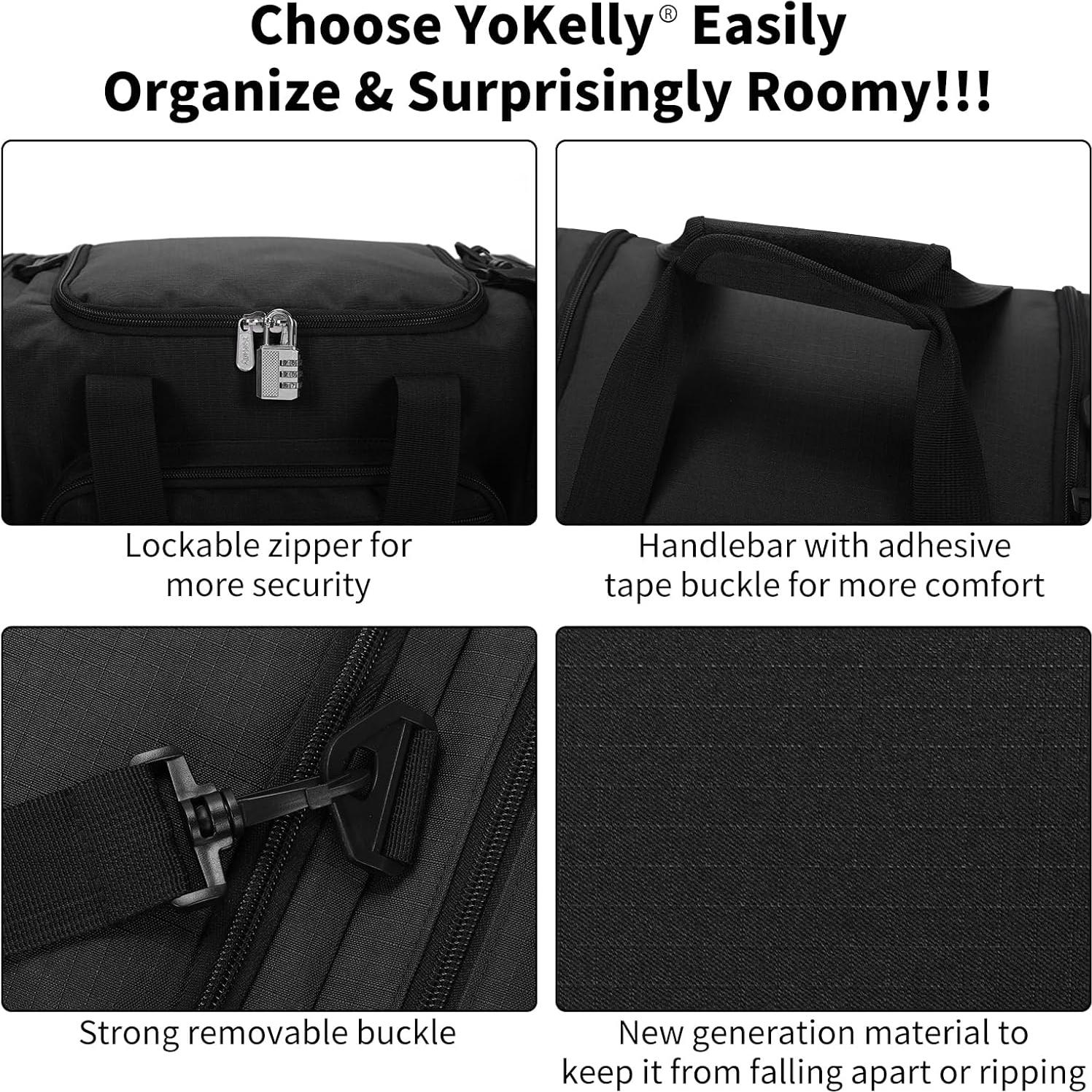 Bolsa de viaje pequeña Yokelly 43 cm - Negro, 6 compartimentos