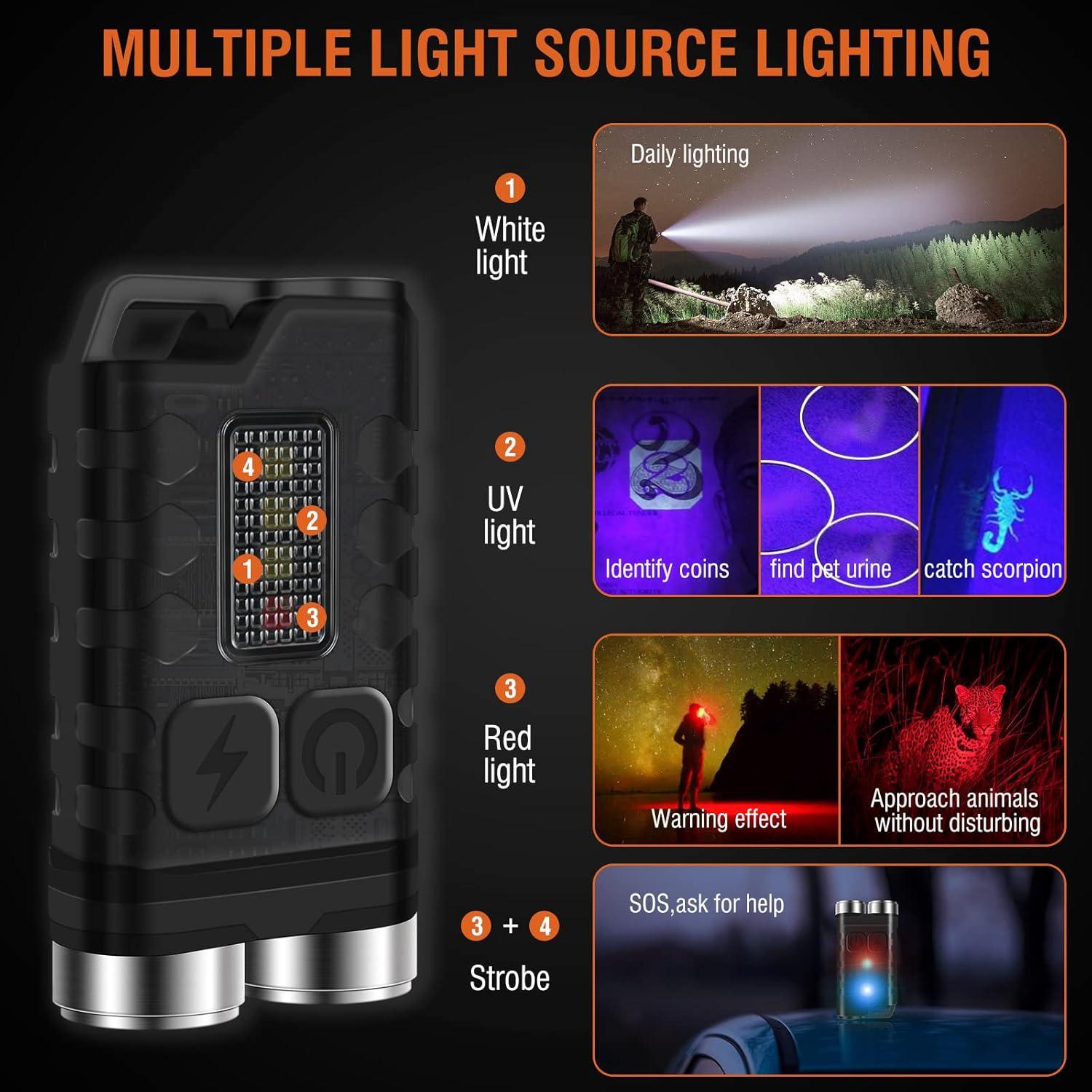 Linterna EDC BORUIT V3 Recargable Mini LED 10 Modos IP65