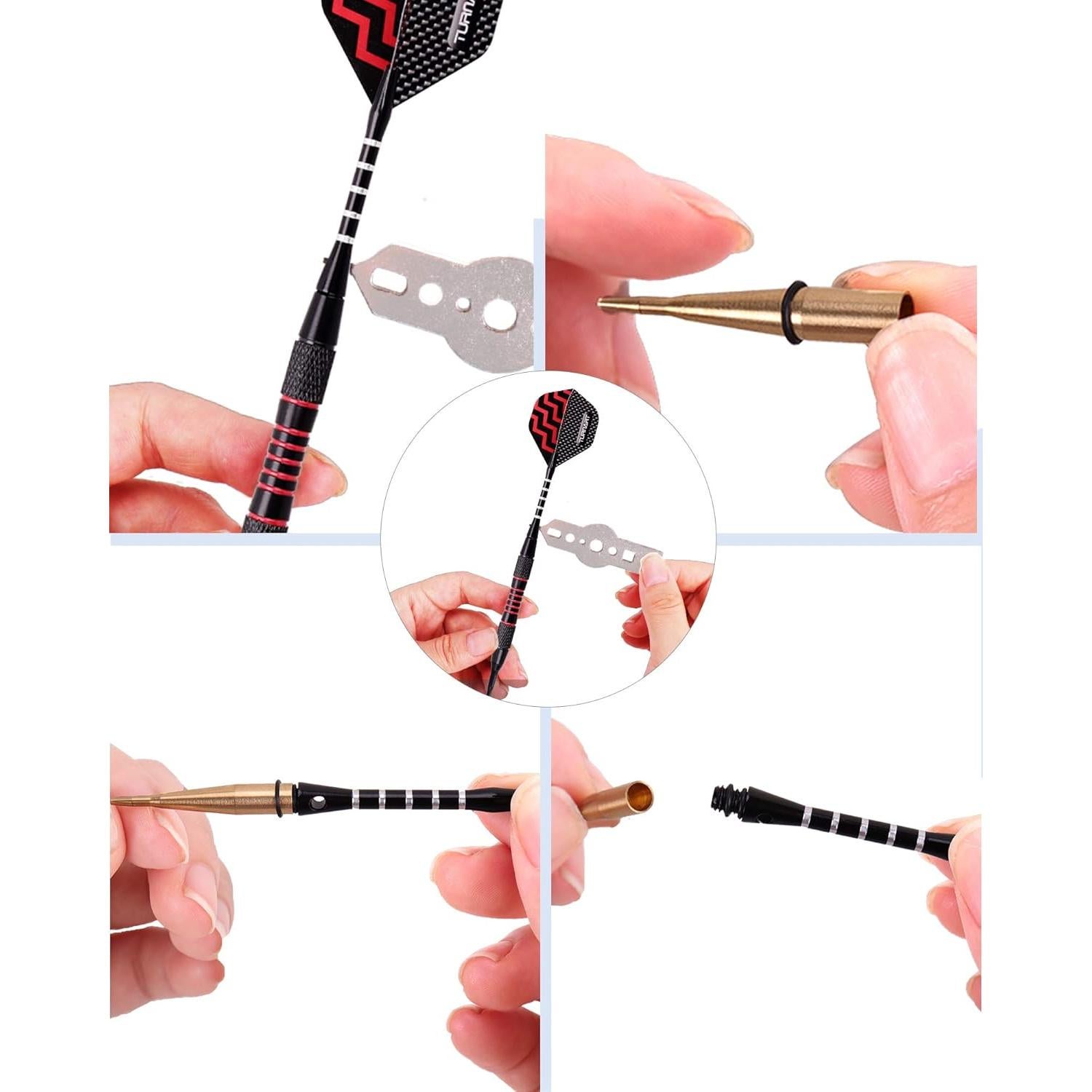 Turnart Darts Plastic Tip - Professional Soft Tip Darts Set for Electronic Dartboard 9 Pcs 18 Grams with 50 Extra Tips 9 Shafts 27 Flights Tool Kit Flight Protectors and Gift Darts Case