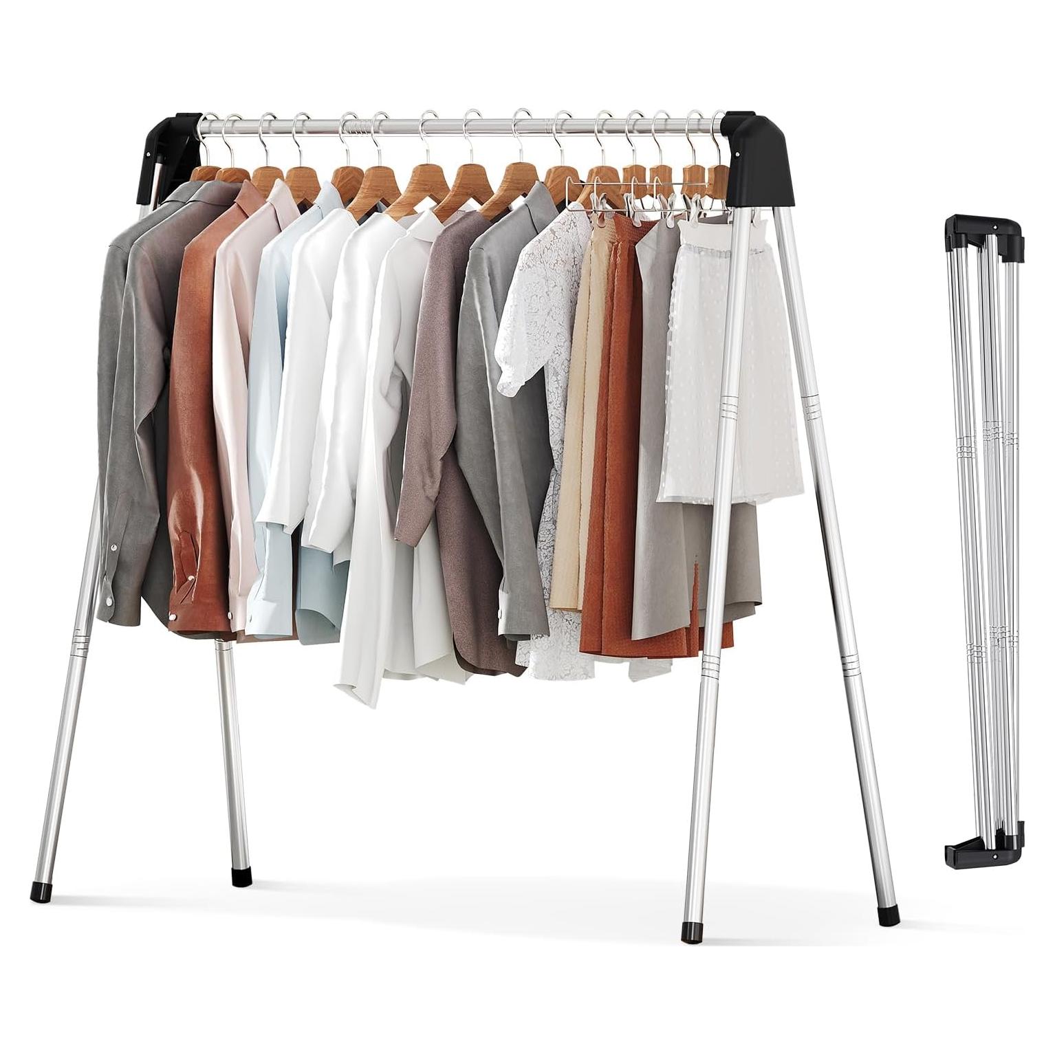 Estante Plegable para Secar Ropa APEXCHASER 123.4 cm Acero Inoxidable
