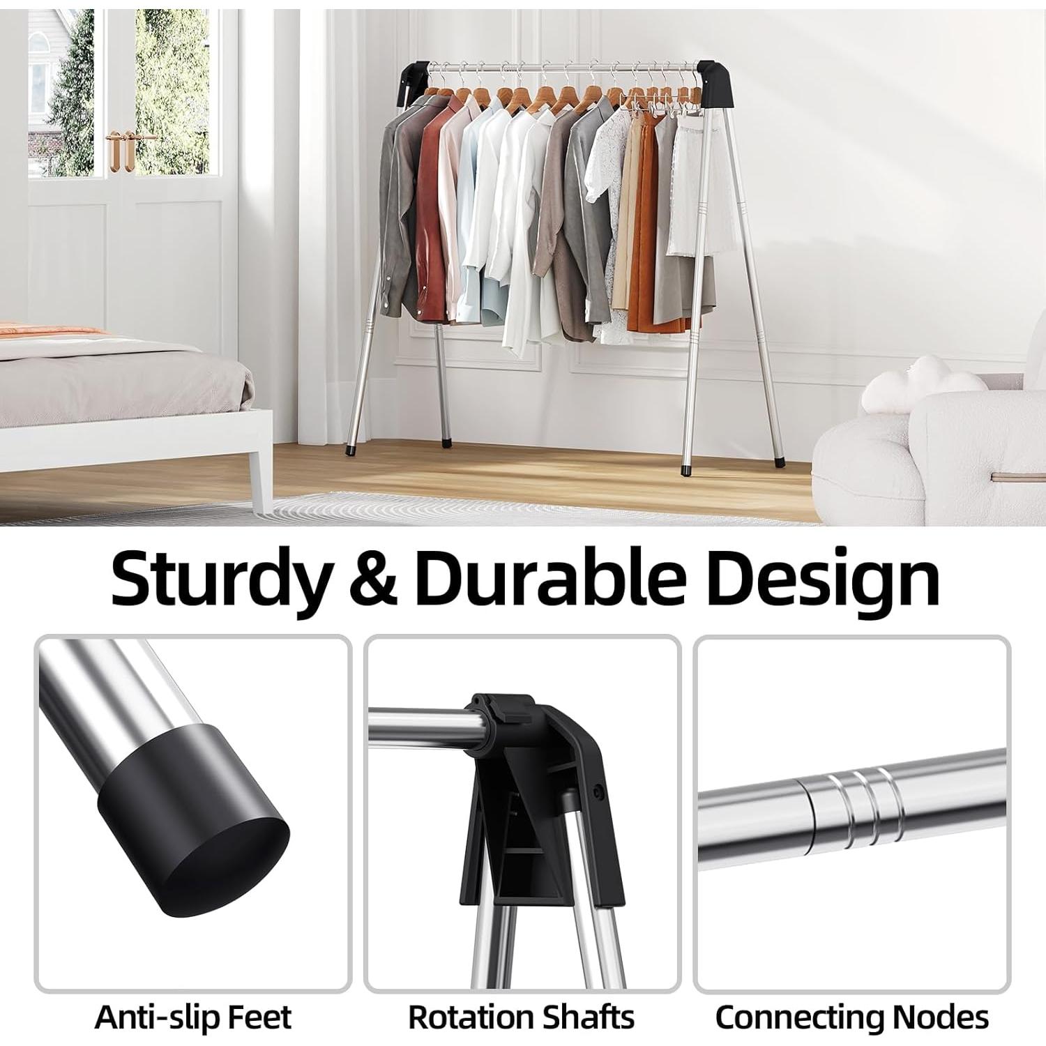 Estante Plegable para Secar Ropa APEXCHASER 123.4 cm Acero Inoxidable