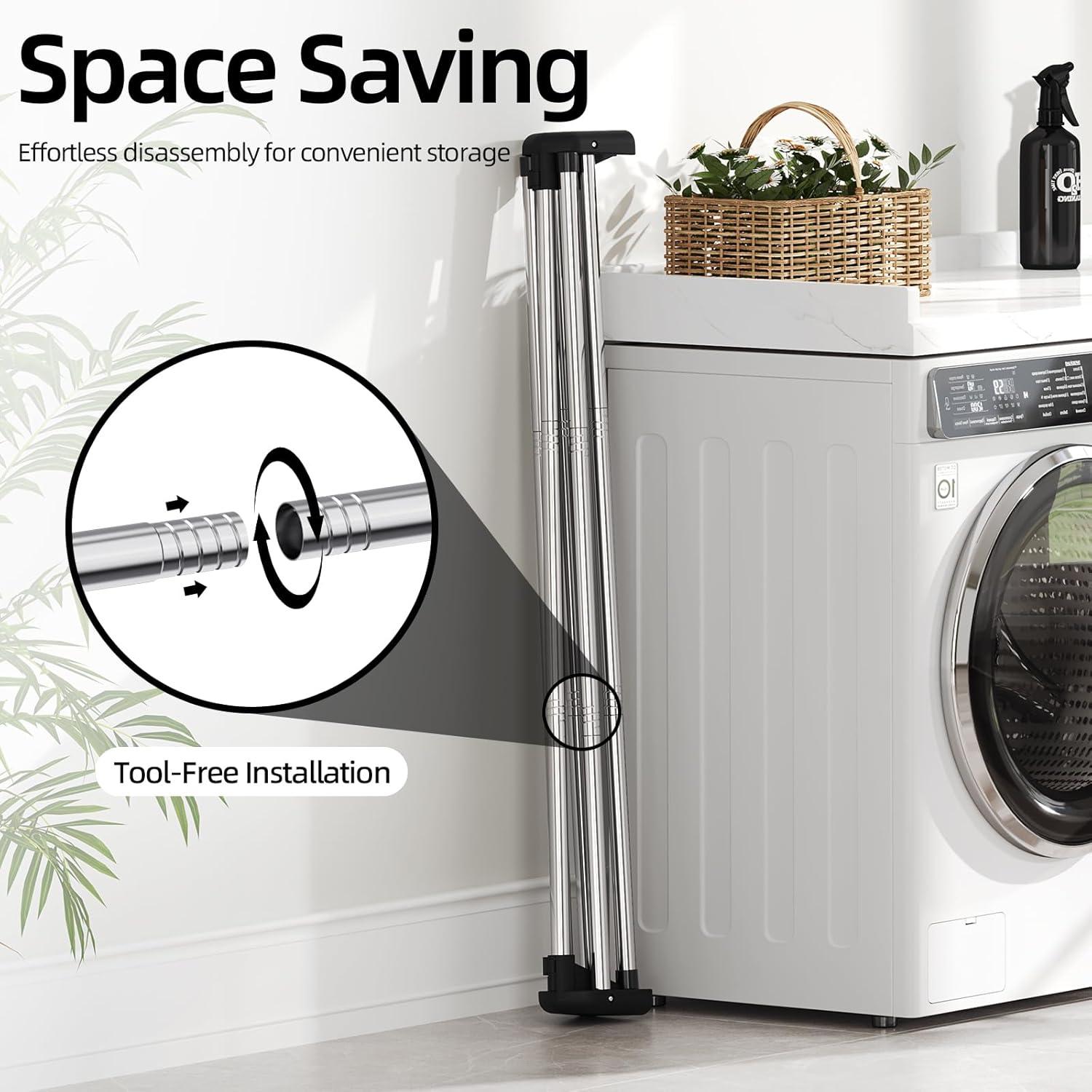 Estante Plegable para Secar Ropa APEXCHASER 123.4 cm Acero Inoxidable