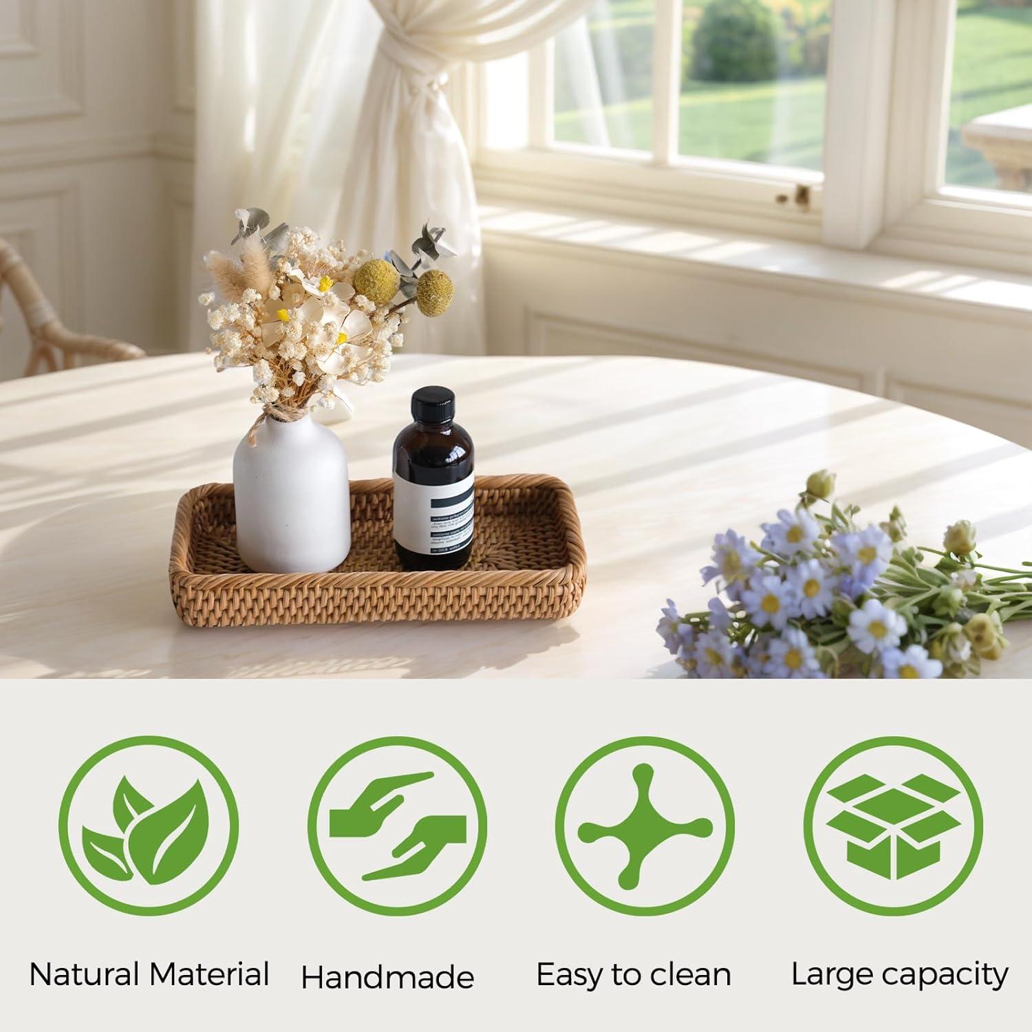 Bandeja de Mimbre Natural S310 Rectangular 25.4x12.95 cm