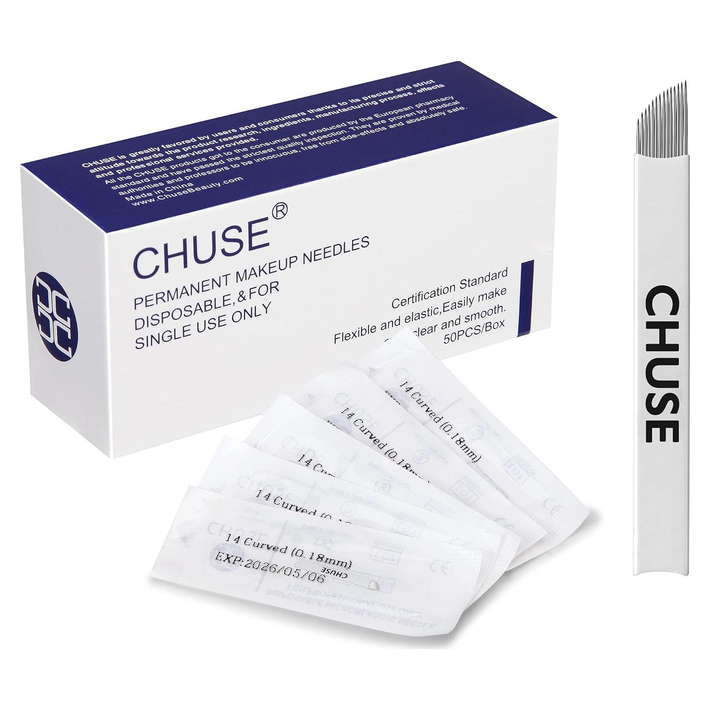 Microblades CHUSE 14 Curvado 0.18mm - 50 Piezas Estériles